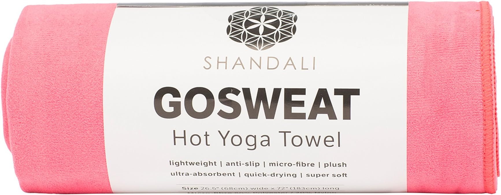 Shandali GoSweat Non-Slip Hot Yoga Towel with Super-Absorbent Soft Suede Microfiber in Many Colors, for Bikram Pilates and Yoga Mats.