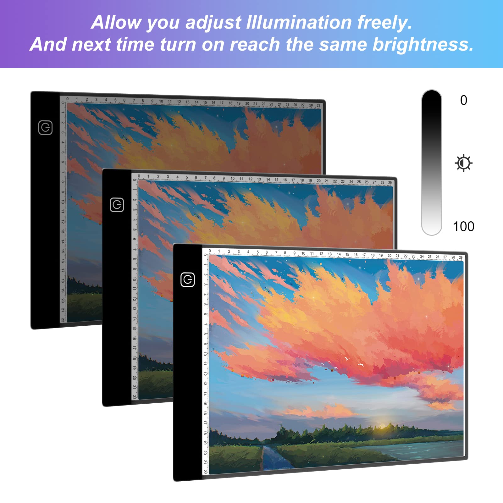 Tablette Lumineuse A3 Diamond Painting - Luminosité Réglable USB - Accessoires Peinture Diamant Complet