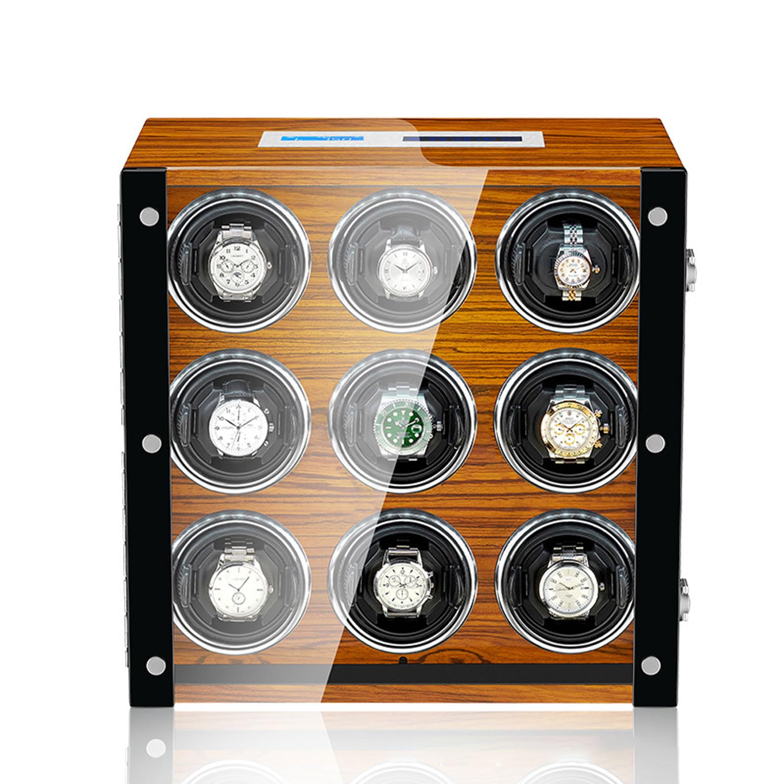 CGCSYZ Watch Winder With Remote Control Luxury Watches Display Box With LCD Touch Screen LED Illumination TPD Rotation Mode Setting Built-in Quiet Motor (9 Epitopes)