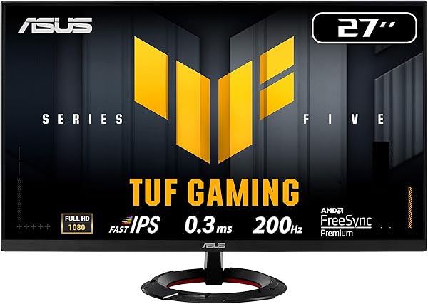 ASUS TUF Gaming VG279Q5R - Monitor de 27", Full HD (1920 x 1080), 200 Hz, Fast IPS, ELMB, 0,3 ms GTG (mín.), Altavoces estéreo, DisplayWidget Center, AI Visual - 2