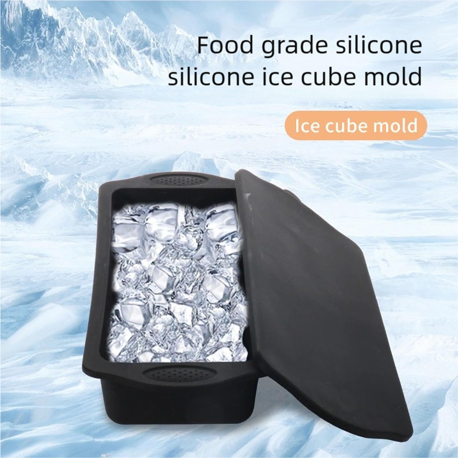 Eiswürfelform aus Silikon mit großer Kapazität, effiziente Formen für 3,6 kg Eis, perfekt für Partys und Outdoor-Aktivitäten, effiziente Formen mit Deckel