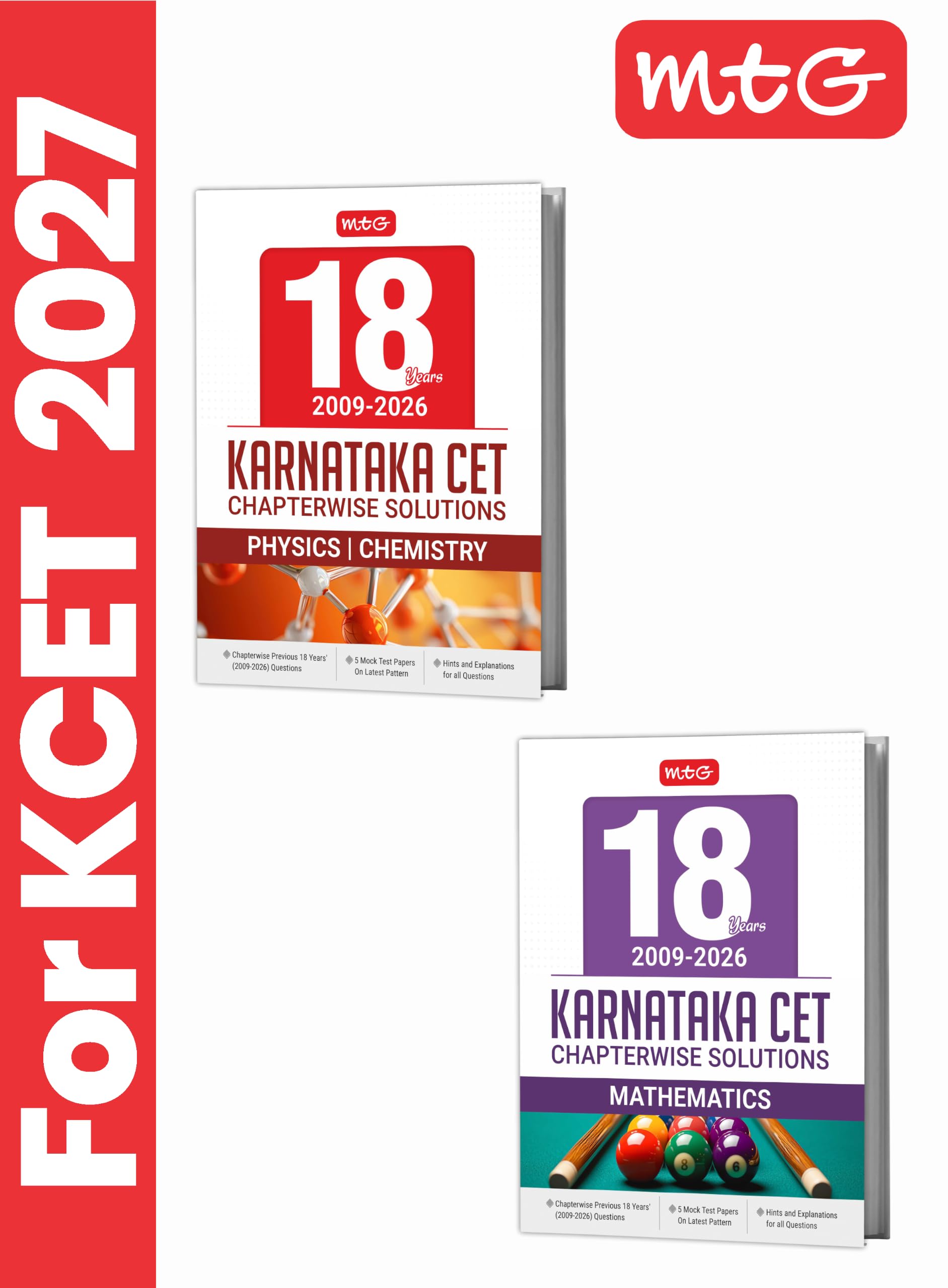 MTG 18 Years (2026-2009) Karnataka CET Chapterwise Solutions