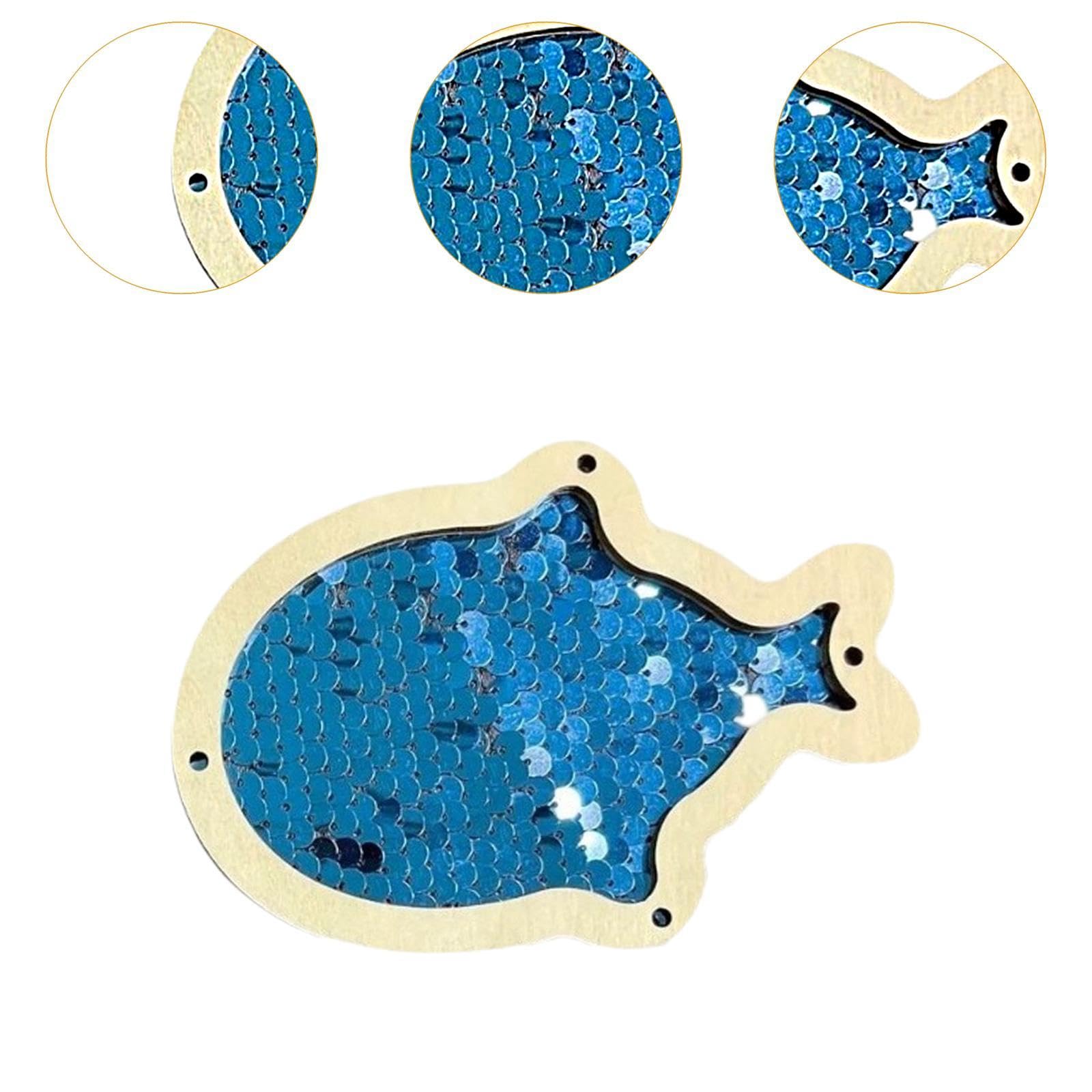 6X Fai da Te Bordo Occupato Parte Giocattolo Sensoriale Pesce Paillettes Materiale Fai da Te Bordo Sensoriale Giocattolo per Bambini Ragazz
