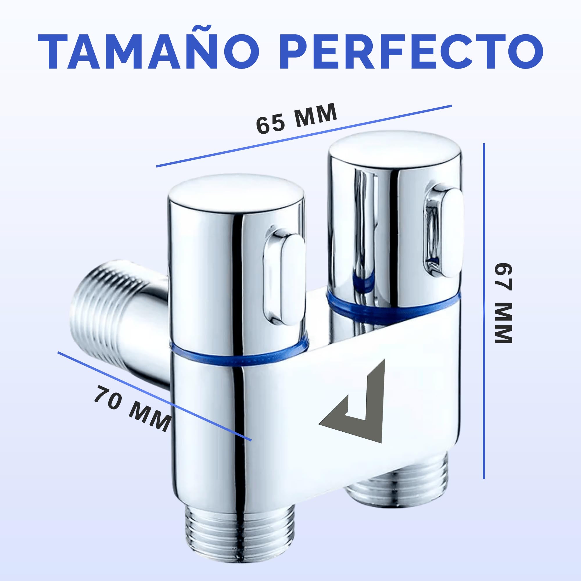 JUPPLIES Ducha Higienica para WC con Válvula de Control de 2 Vías y Doble Mando – Grifo Bidet para Inodoro con Manguera Retráctil 2m, Regulación de Presión y Montaje Sencillo (Válvula)