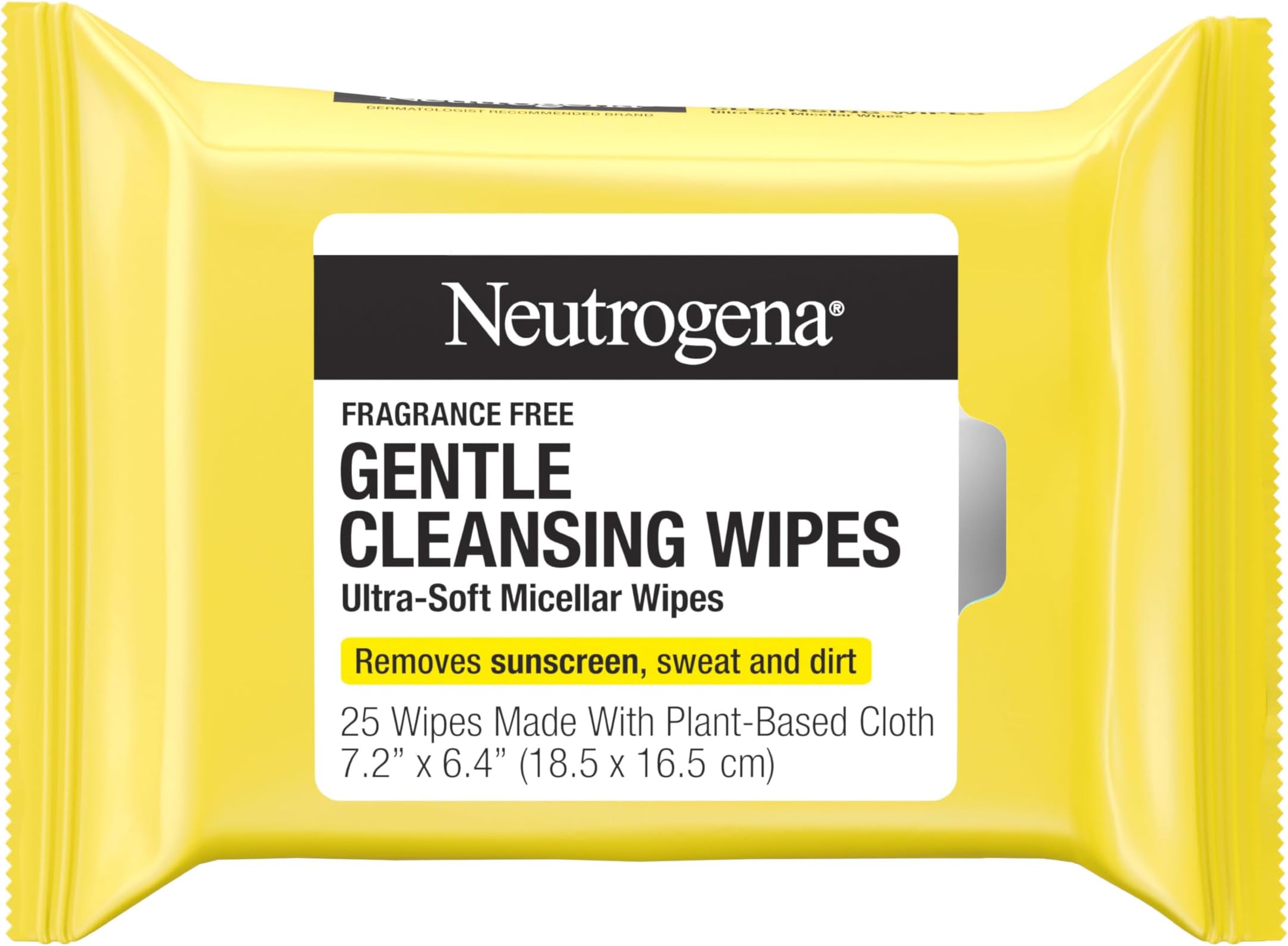 Gentle Facial Cleansing Wipes, Ultra-Soft Micellar Cleansing Wipes for Effortless Cleansing Made Gentle, Fragrance Free Face Wipes for Sensitive Skin, Hypoallergenic, 25 ct