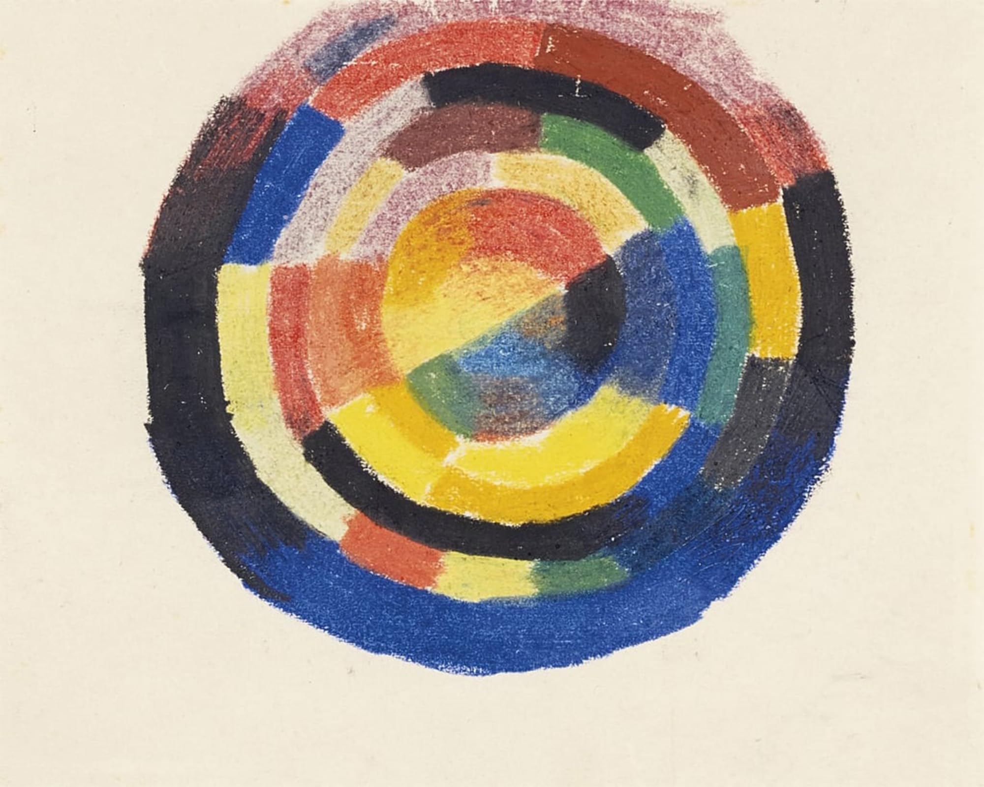 Serendipitp No Frame Vintage Picture Print On Canvas Wall Art Poster Farbkreis By August Macke Artwork Print Poster For Wall Decor 60X90cm