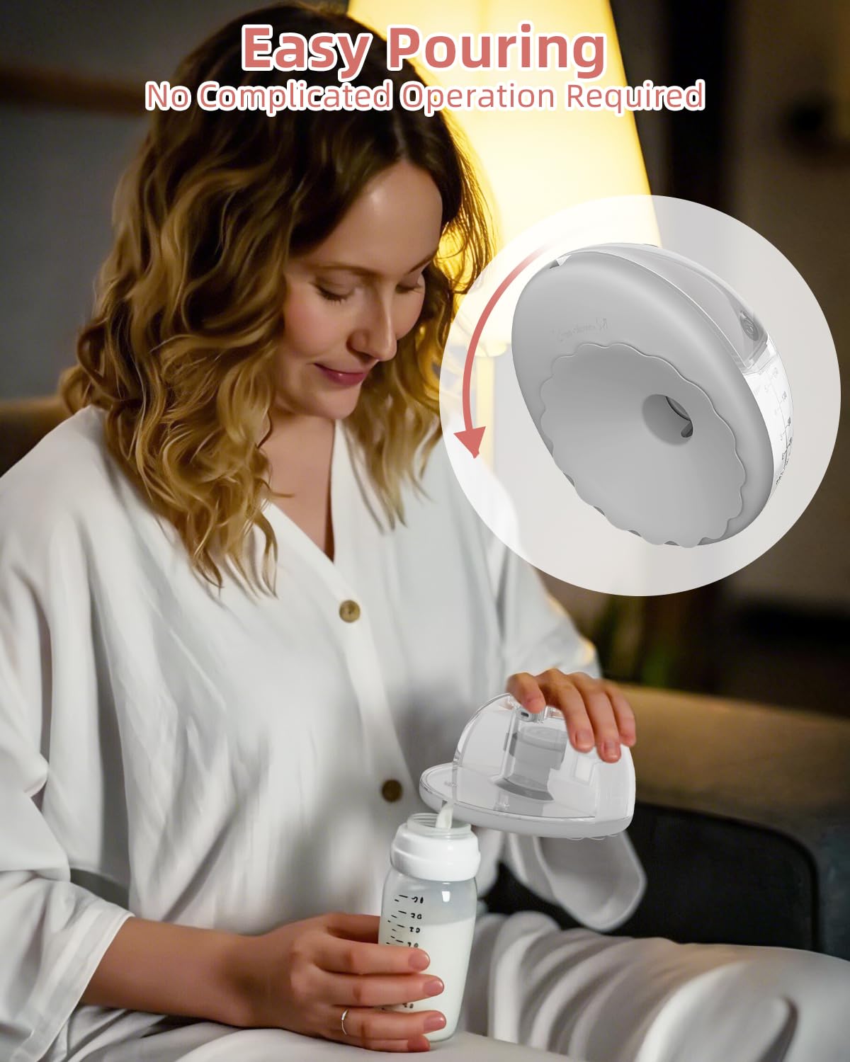 Milchpumpe Elektrisch Tragbare, Elektrische Milchpumpe Handsfree 4 Modi 12 Stufen mit 17/19/21 mm komfortabler Flansch, Privat, mit Ersatzzubehör im Lieferumfang Weiß (2 Packs)