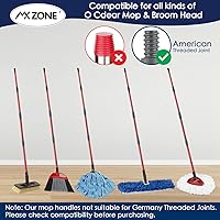Vista 3 de Mango de repuesto para fregona giratoria MXZONE compatible con mopa giratoria O Cedar y cubo, mango de 4 secciones de 30 a 58 pulgadas, palo