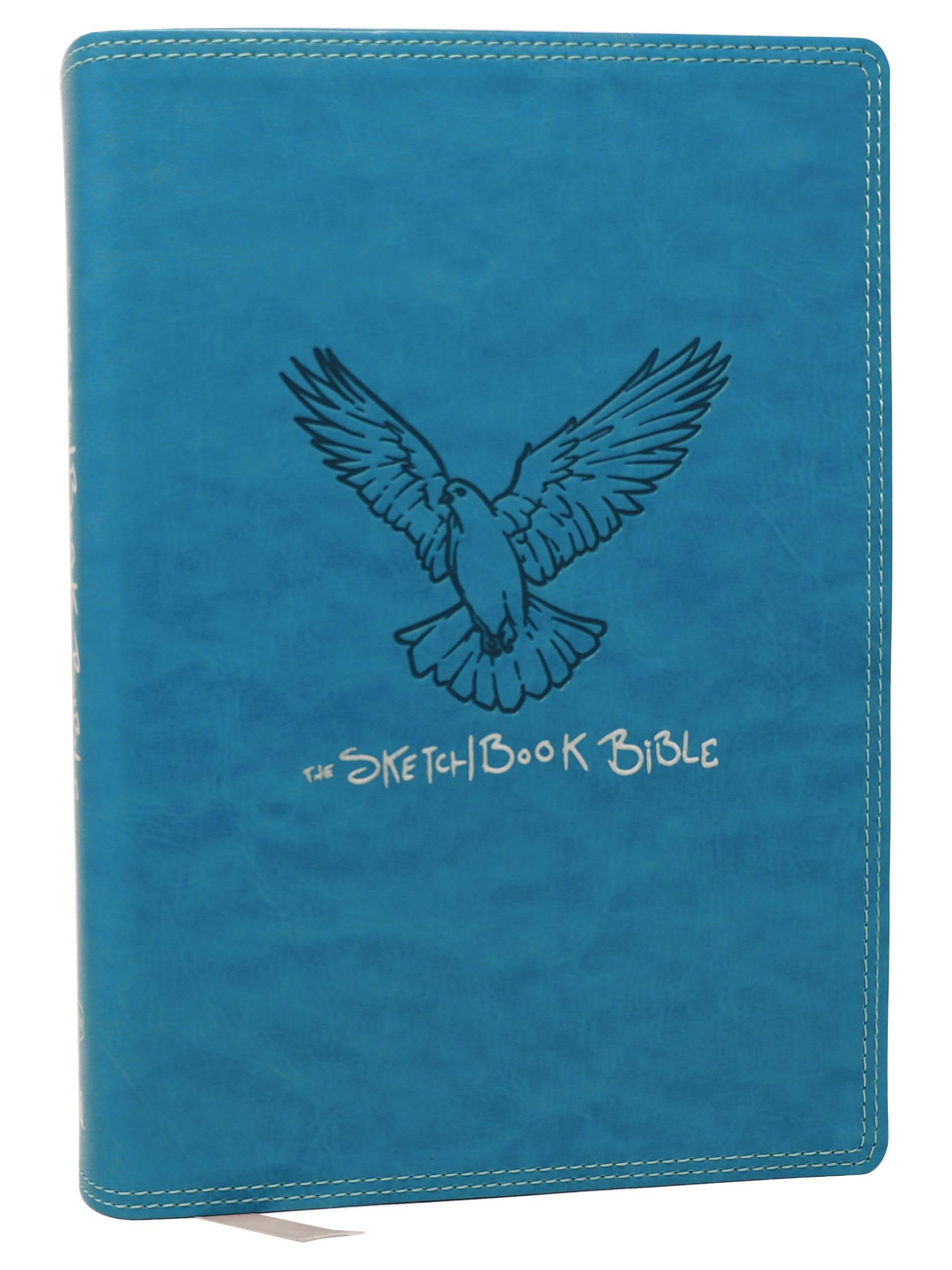The Sketchbook Bible NKJV Teal Leathersoft Red by Thomas Nelson LEATHER-BOUND