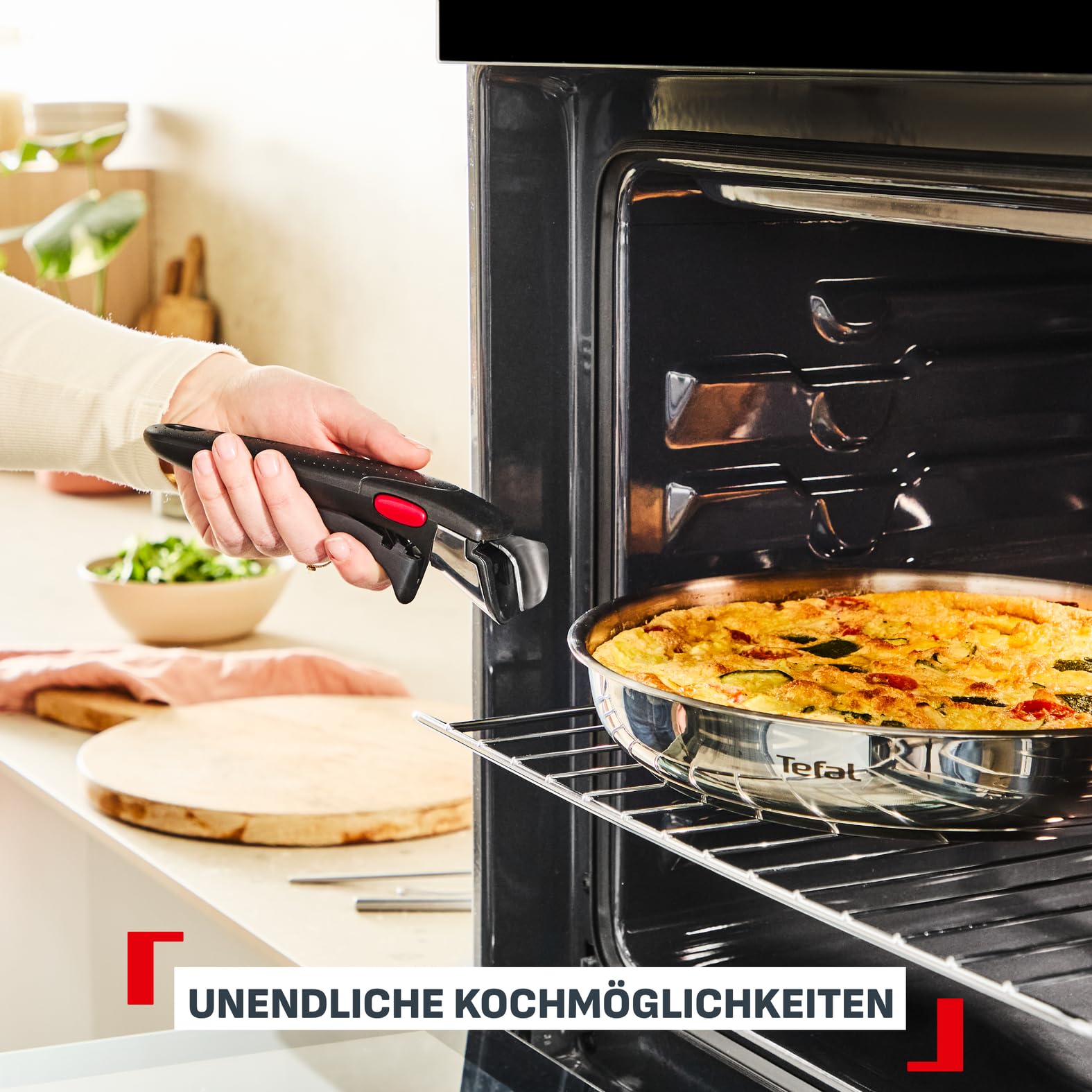Tefal Ingenio Comfort Max 4-tlg. Pfannen-Set, unversiegelt | extrastarker Boden, platzsparend, für alle Herdarten, sicherer Griff, mühelose Reinigung, Edelstahl, L968S434