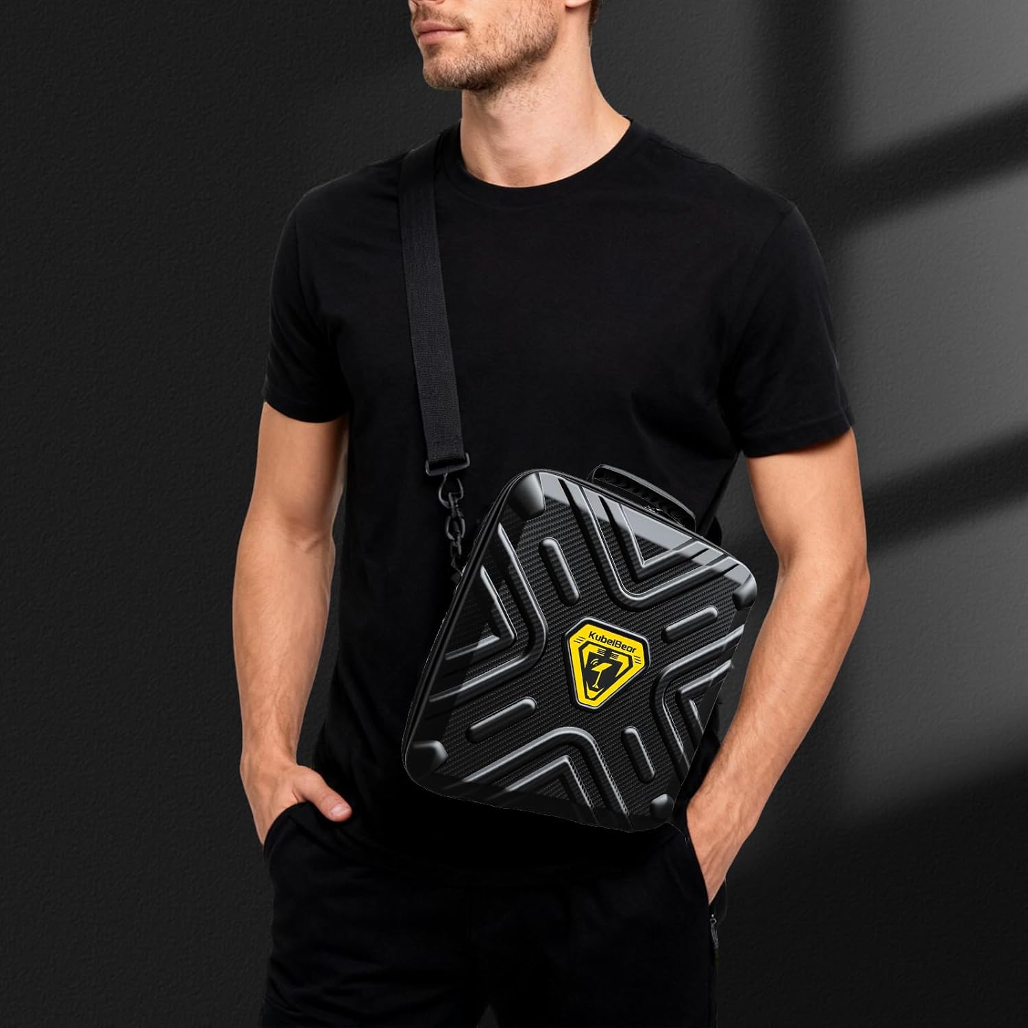 EVA Starlink Mini Case with Carbon Fiber Texture, Lightweight PU Hard Shell Protective Sleeve Cover Bag, Water-Resistant Travel Carry Case for SpaceX Starlink Mini Dish for Camping RV Van - Image 6