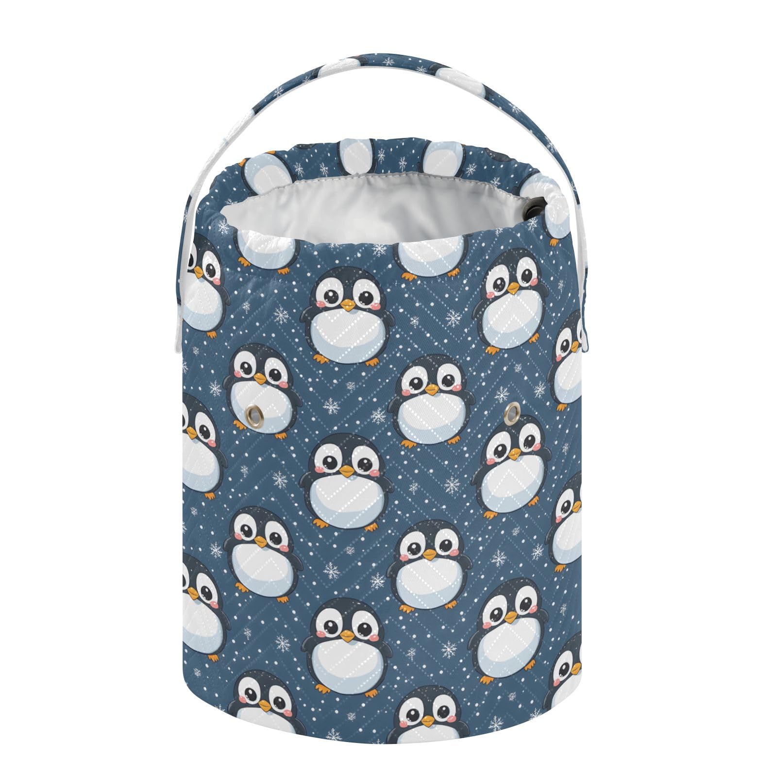 Yarn Storage Bag Small Crochet Bag Knitting Bag Organizer Penguin Snow Yarn Bags for Crocheting Basket