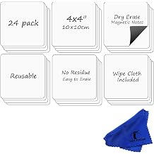 Dry Erase Magnets, 24 Pack 4x4 in, Magnetic Notes for Whiteboard and Fridge