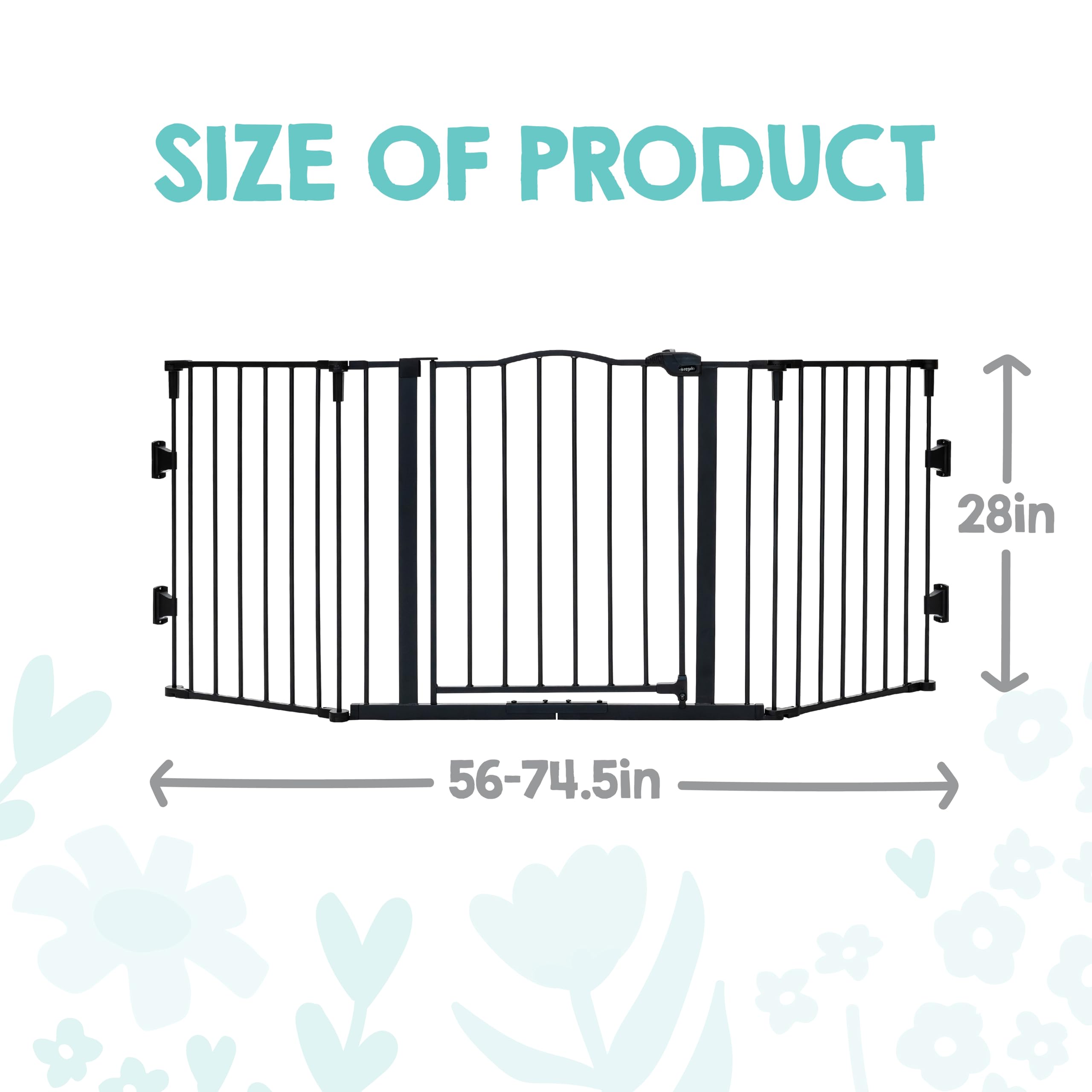 Regalo Home Decor - Puerta ajustable de 182,88 cm de ancho, color negro
