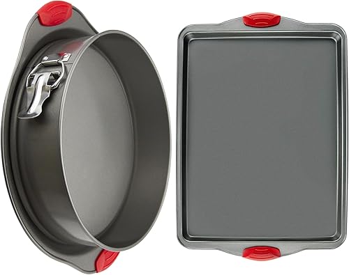 Molde desmontable antiadherente de 10 pulgadas y bandeja de galletas de 11 x 14 pulgadas, molde profesional para hornear tarta de queso en forma de