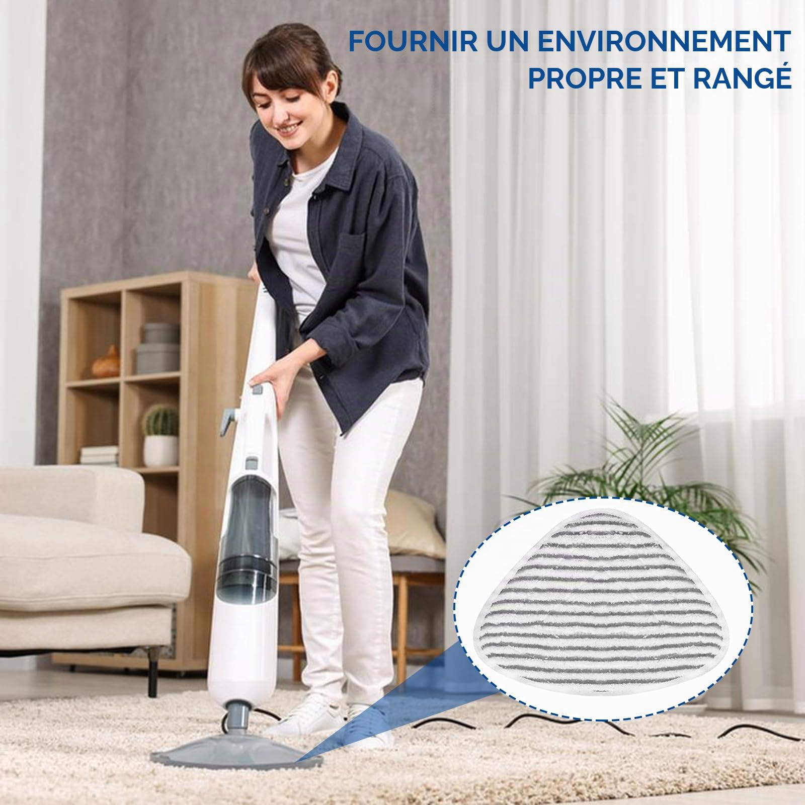 Pack De 10 Housse De Rechange Pour Nettoyeur Vapeur: Microfibre Durable et Forme Parfaite, Lavable En Machine Nettoyage Efficace, Pour Nettoyeur Vapeur Vileda (Blanc, Gris)