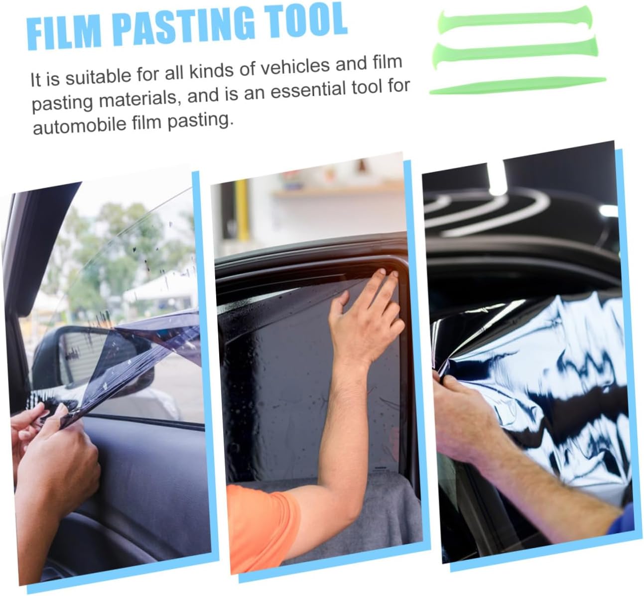 3pcs Car Vinyl Wrap Tools Kit for Edge Trimming and Door Gap Filling Multipurpose Plastic Squeegee for Invisible Car Covers and Color Change Film Removal
