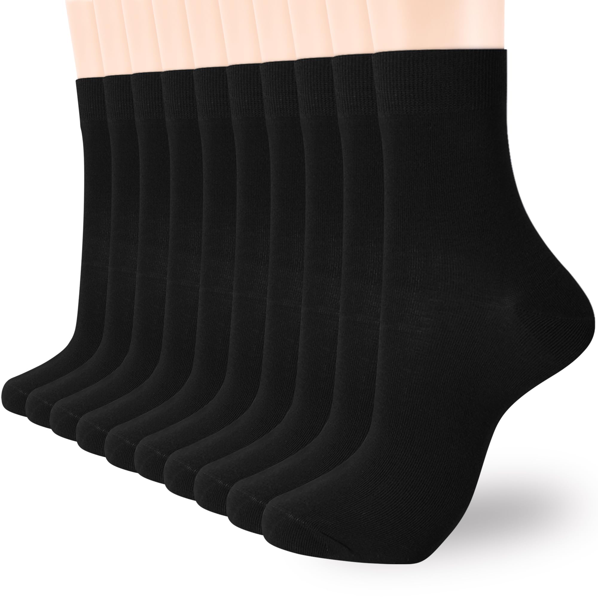ATBITER Women Thin Cotton Crew Socks,Ankle Bootie Casual Dress Socks 6Pairs