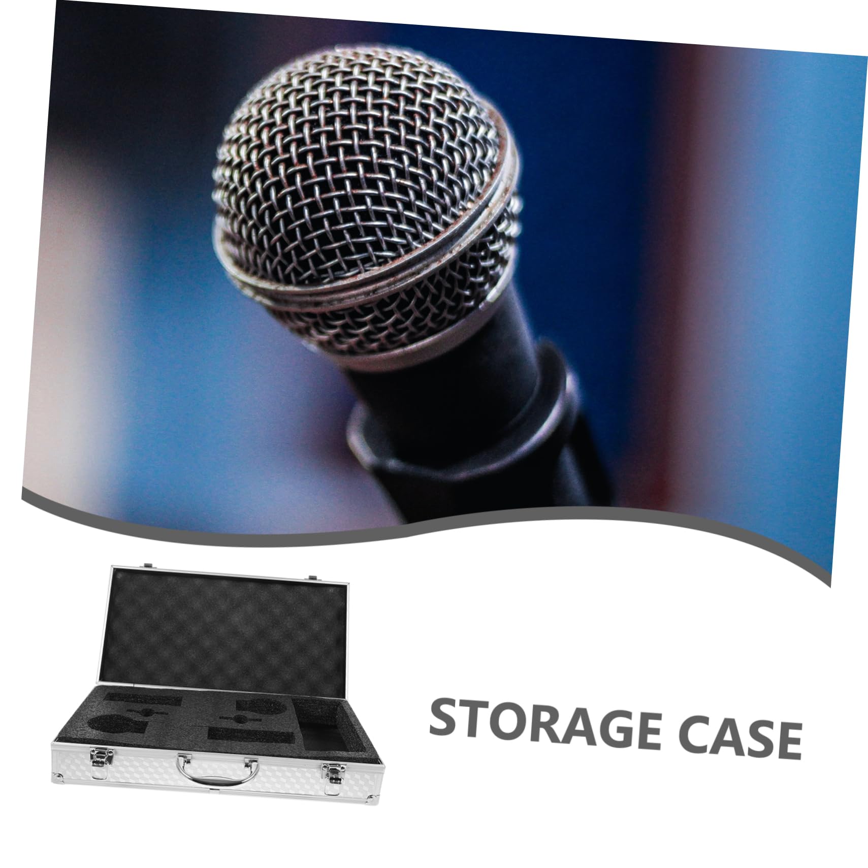 Custodia in Lega Alluminio Per Microfono Wireless Valigia Protettiva Robusta Per Microfoni Palmari Custodia Da Trasporto Leggera e Portatile