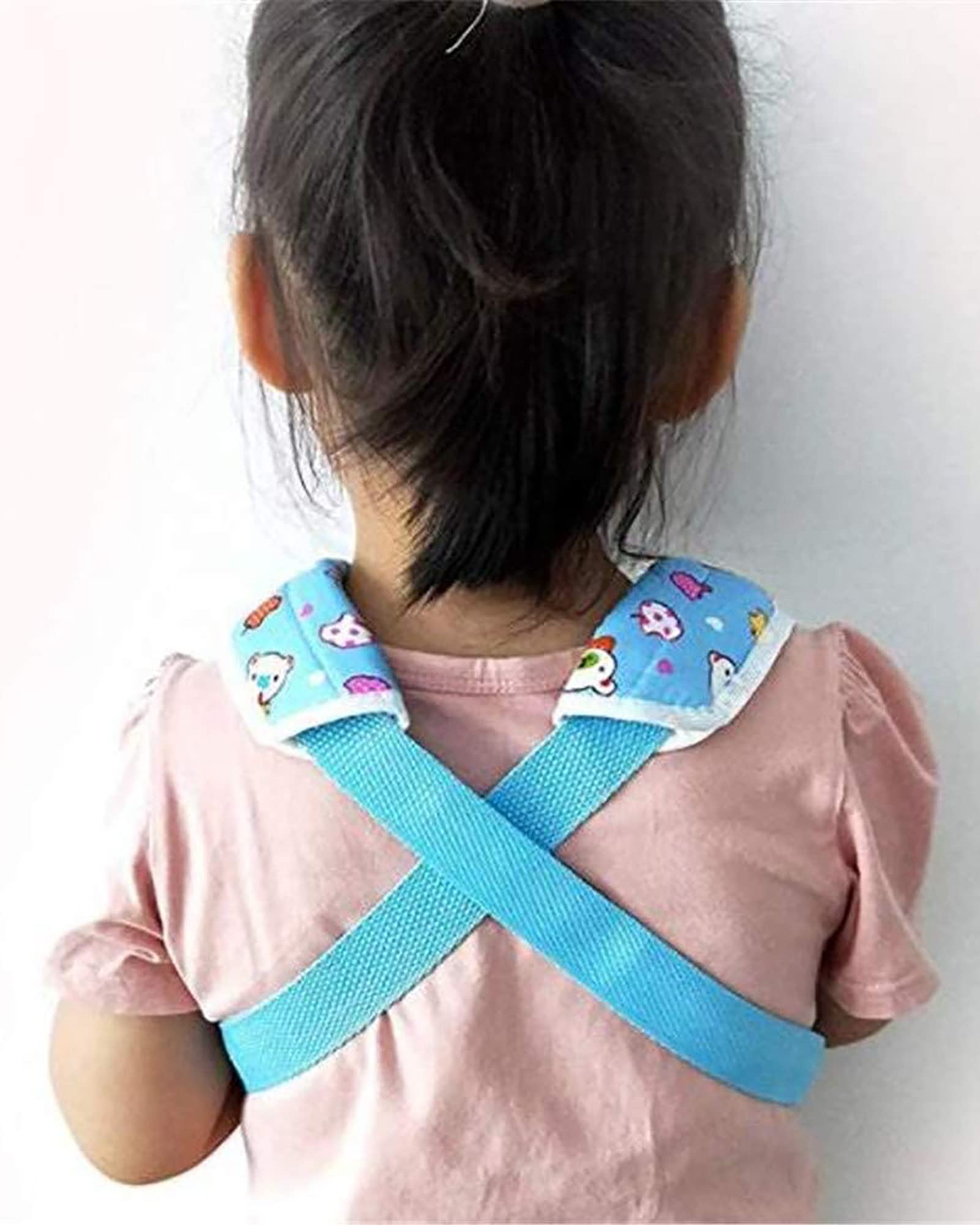 Cabestrillo de antebrazo para niños, soporte de hombro de malla transpirable, correa ajustable, inmovilizador de codo de muñeca para fracturas rotas, rosa, M (negro M)