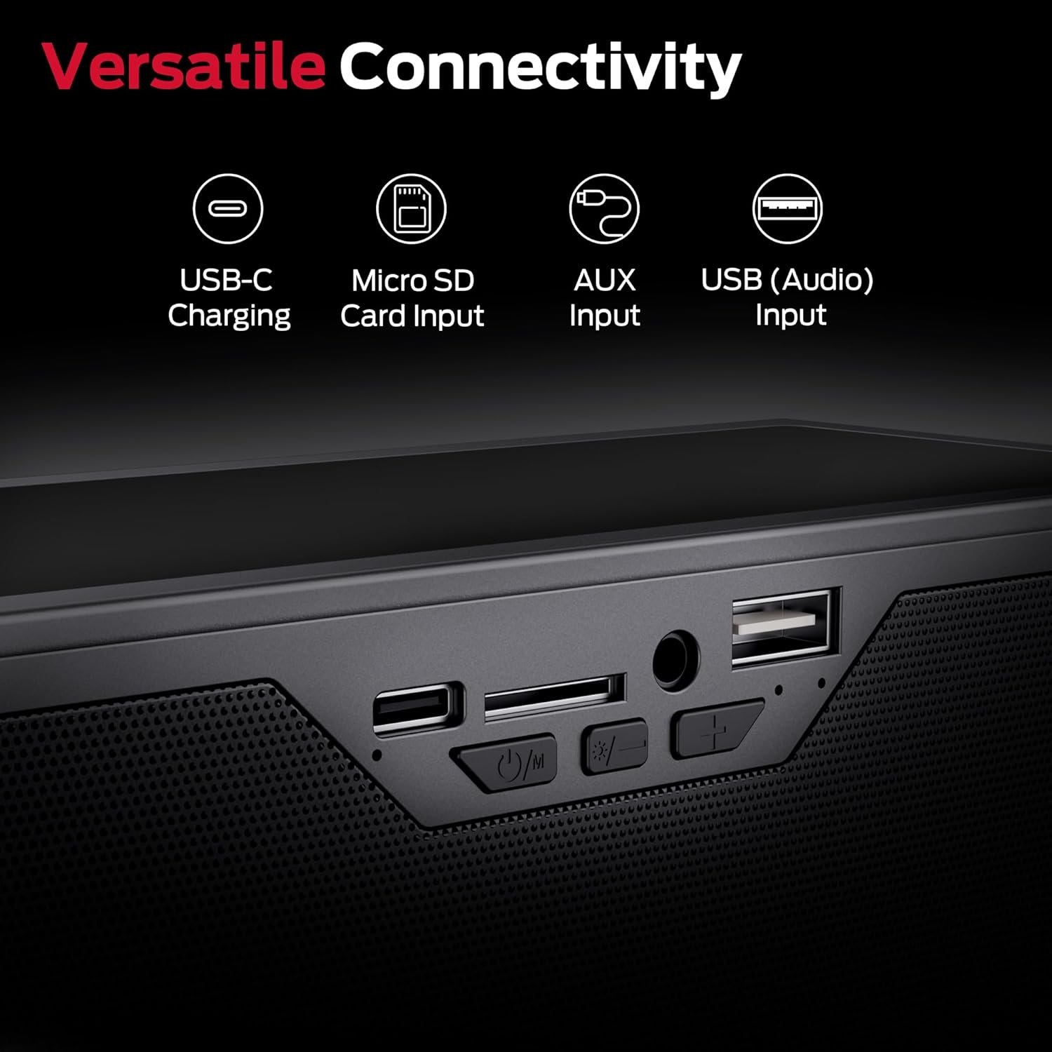 Monster S280 Bluetooth Speaker, 40W Stereo Sound, Deep Bass, Bluetooth 6.0, 3D Tunnel Lights, Mirror Display, USB (Audio) / AUX/TF-Card Input, Suitable for Home Bedroom Indoor - Image 7