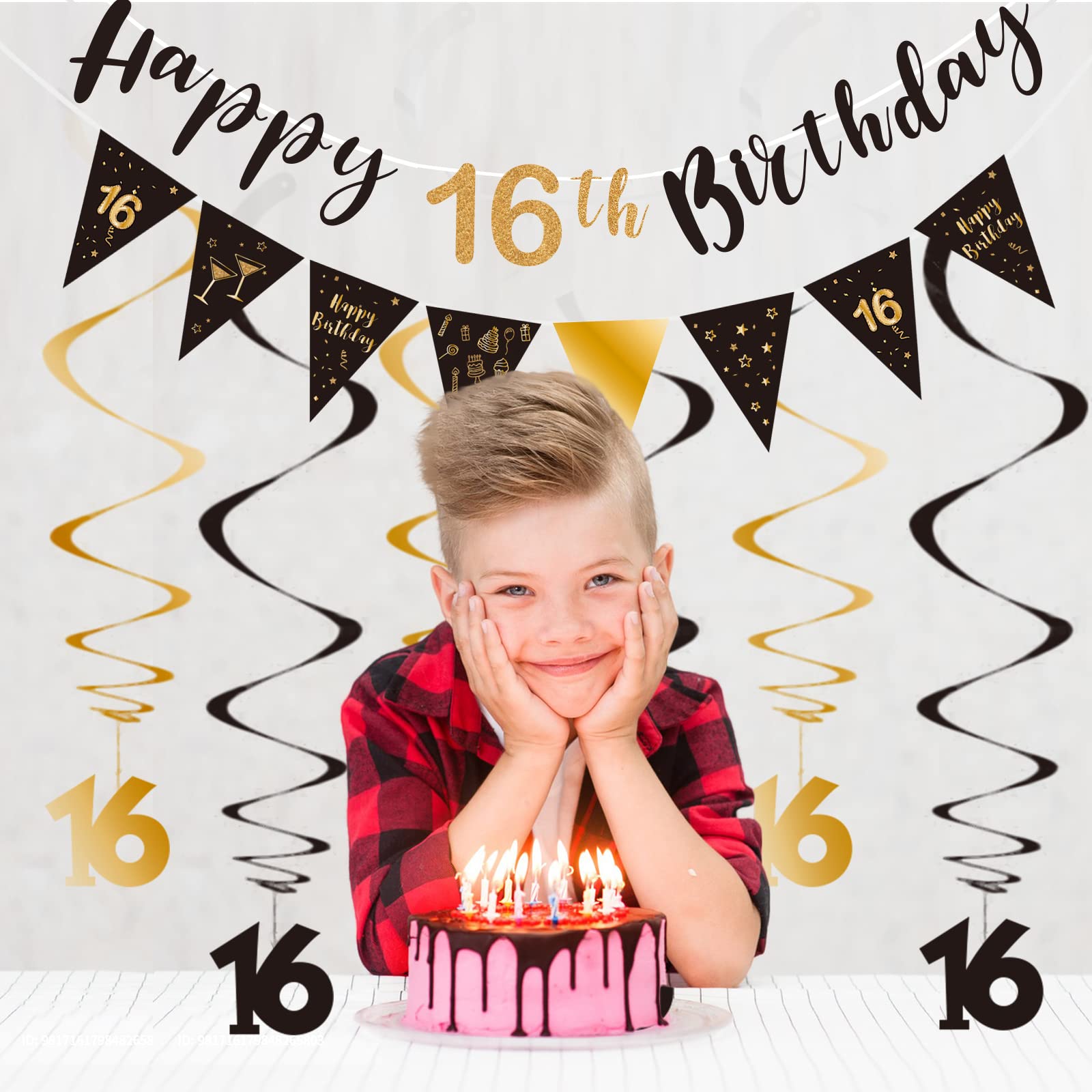 Striscioni Per Compleanno Personalizzati Oro E Nero - Perfetti Per 16