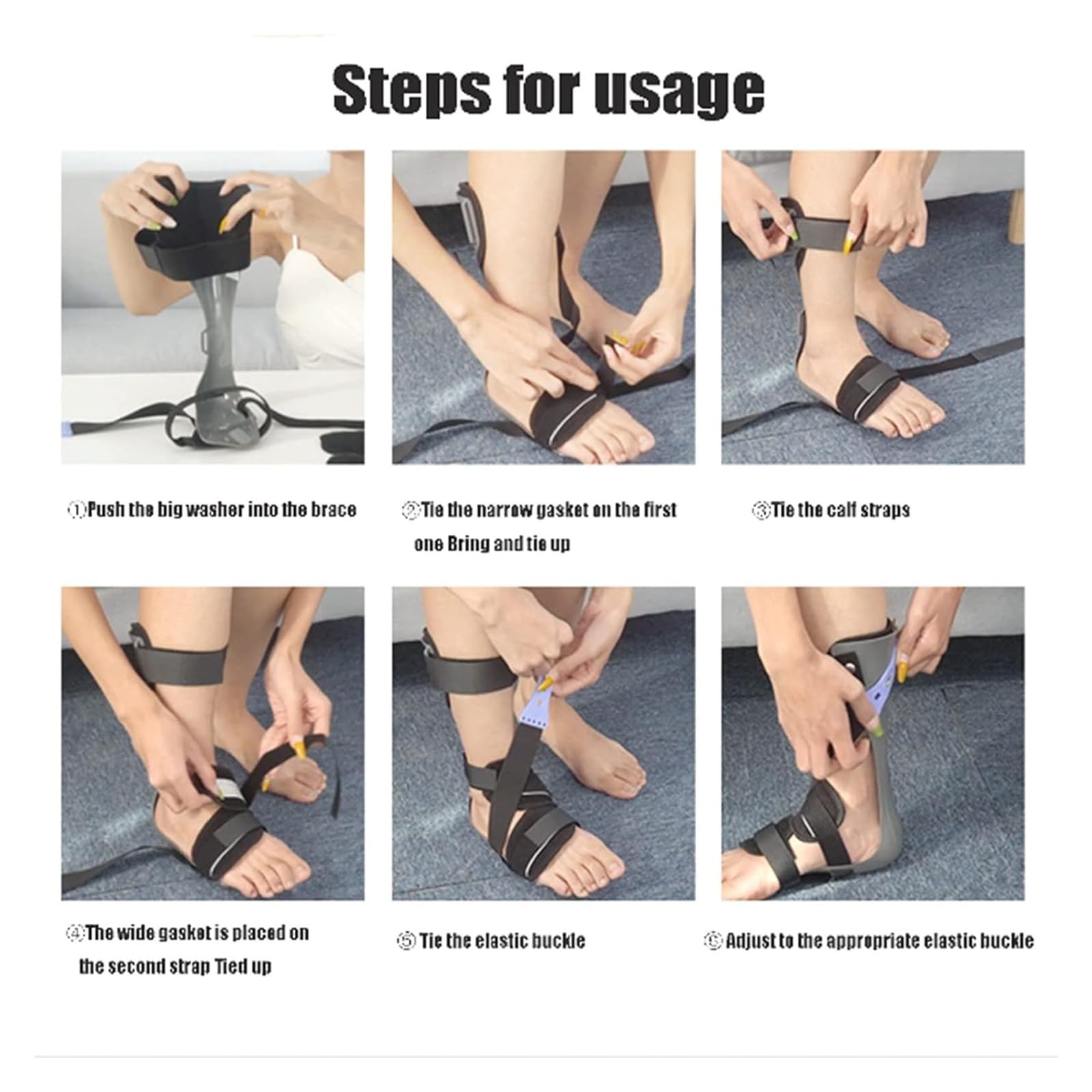 Soporte para pie caído, soporte AFO, ortesis ligera para aliviar la caída del pie, fascitis plantar y tendinitis de Aquiles, estabilidad del tobillo, ajuste cómodo