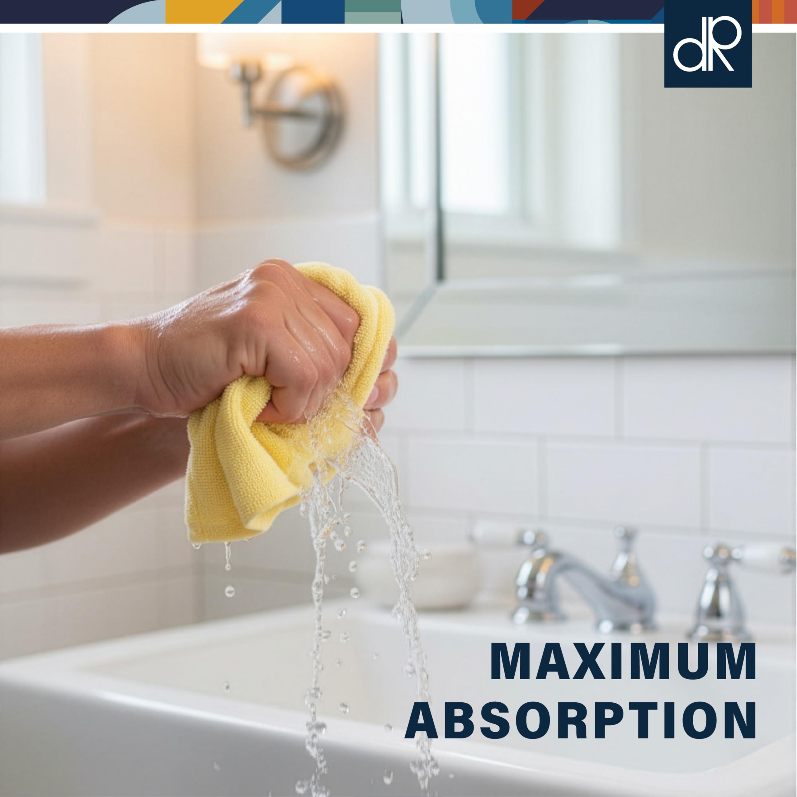 DecorRack 10 Pack 100% Cotton Wash Cloth, Luxurious Soft, 12 x 12 inch Ultra Absorbent, Machine Washable Washcloths, Assorted Colors (10 Pack)