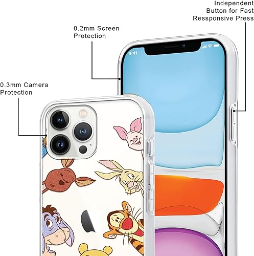 Miniatura 4 de FGIAZDU Paquete de 2 fundas de teléfono de anime para iPhone 13 Pro Max, bonita funda protectora de dibujos animados de oso tigre, fundas de