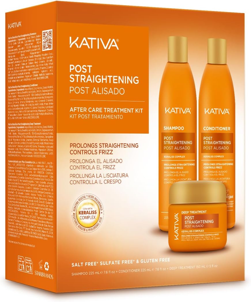 Kativa Tech Kativa Post Relaxer Kit X 3 Pack (Shampoo + Conditioner X 250 Ml + 250 Deep Treatment