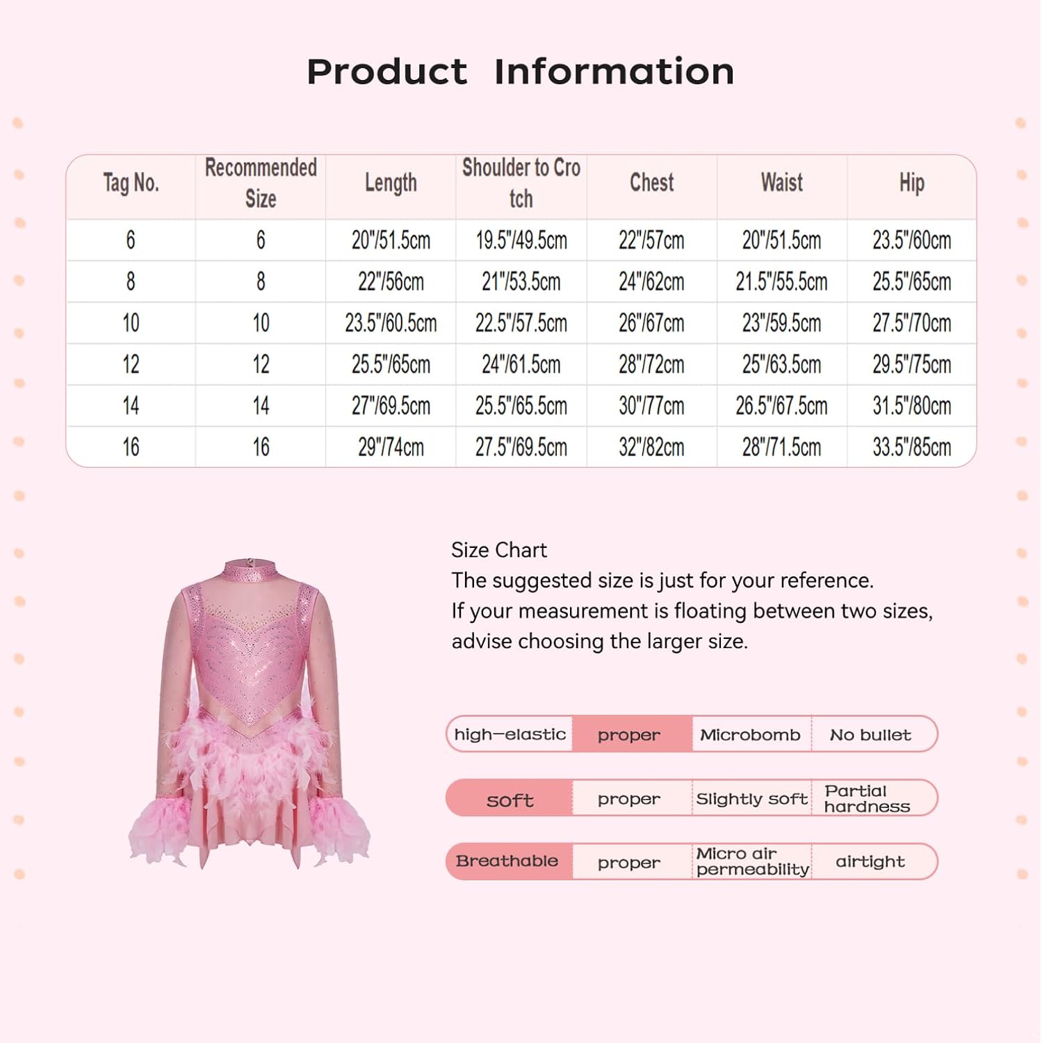 TiaoBug Dancewear for Girls Kids Figure Ice Skating Dress