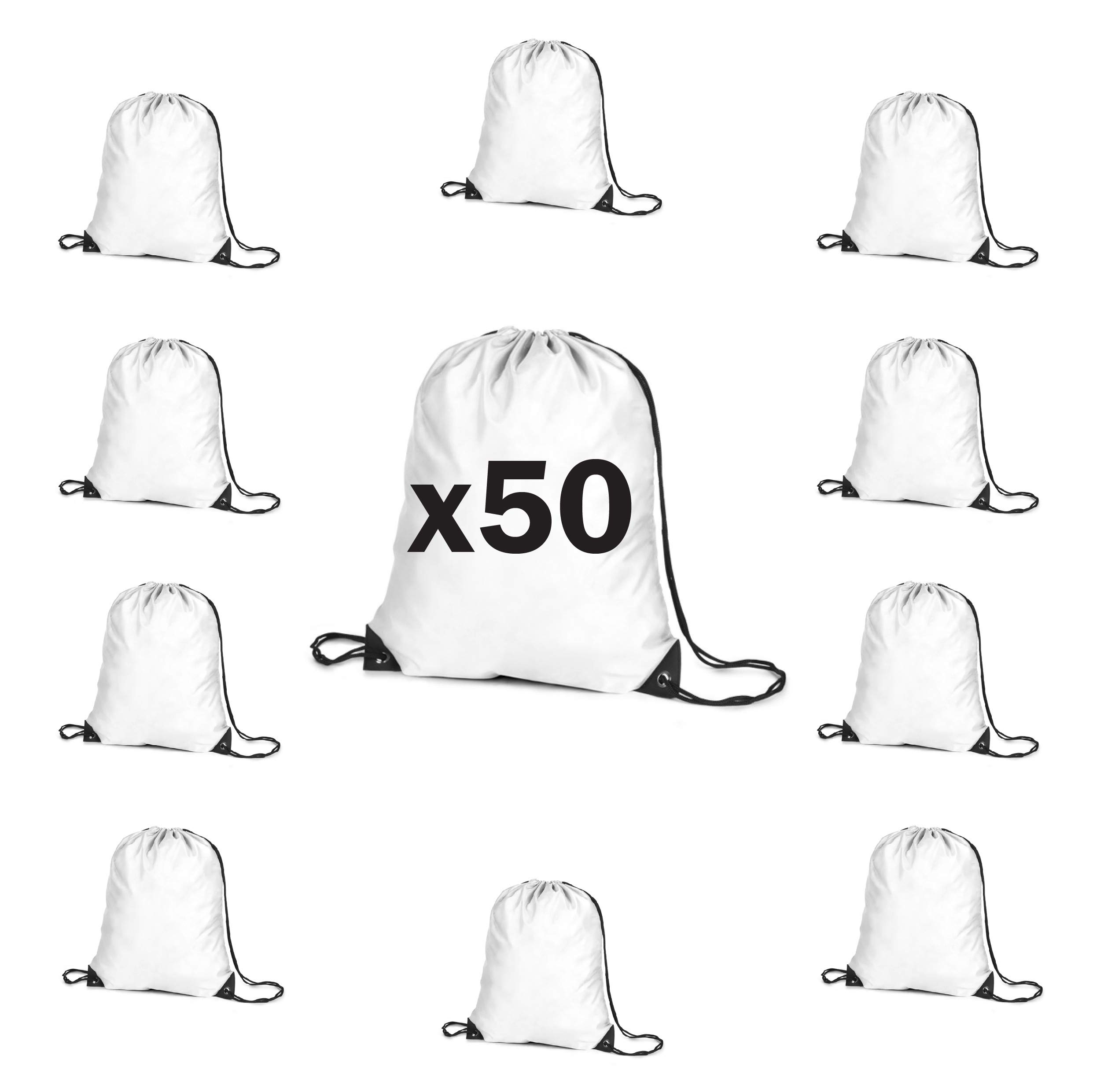 50 Sacchi Borsa Zaino City Bianco Non Stampato cm 33X42