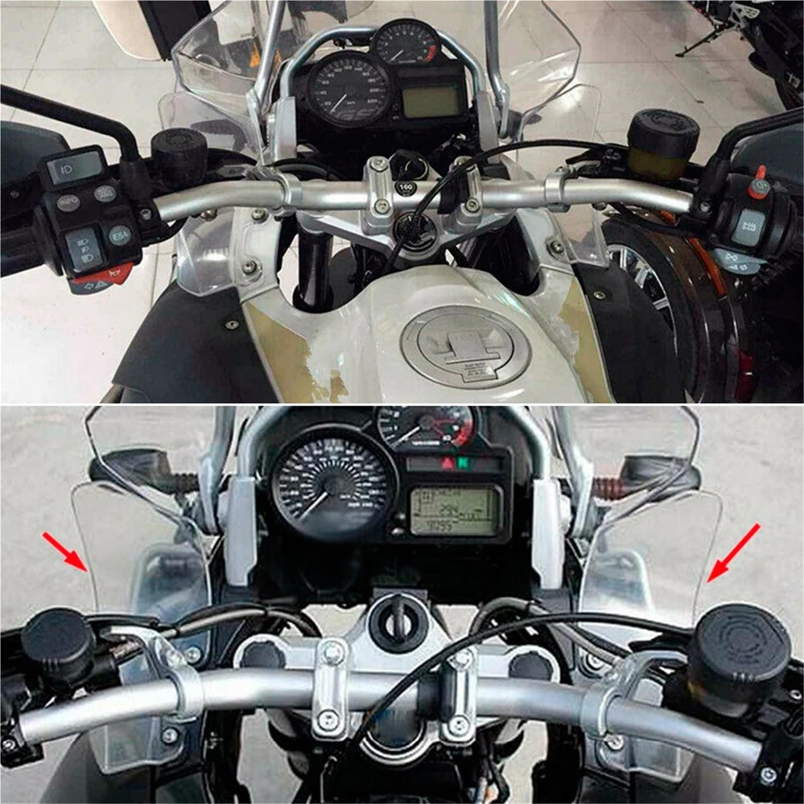 DEFLETTORI ARIA Per BMW R1200GS Adventure 04-12 Parabrezza Pannelli laterali parabrezza R 1200 GS ADV 2004-2012 2005 2006 2007 2008 2009 2010(Transparent)