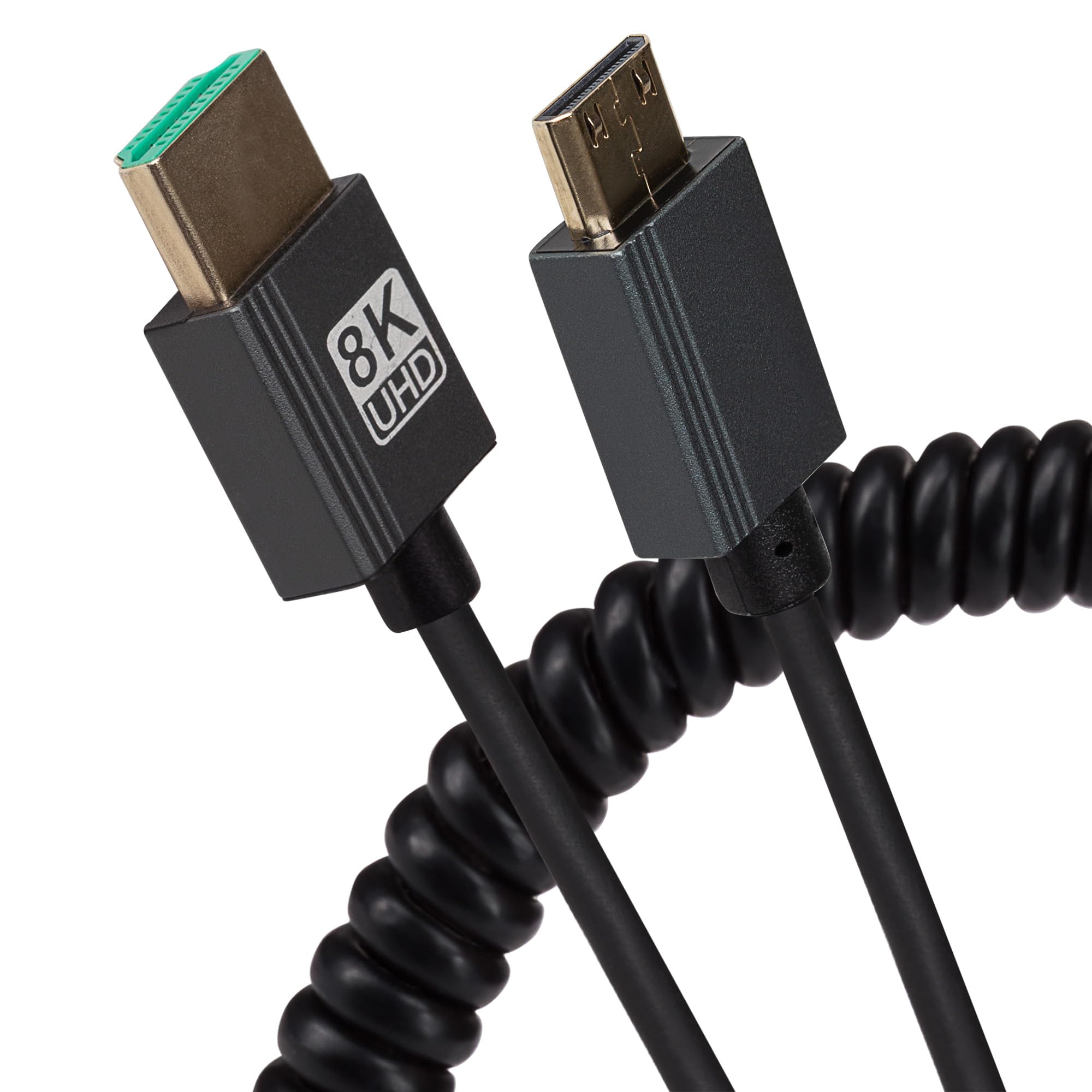 Maplin Black Hdmi To Mini Hdmi Coiled Cable 8K Ultra Hd @60Hz 1M