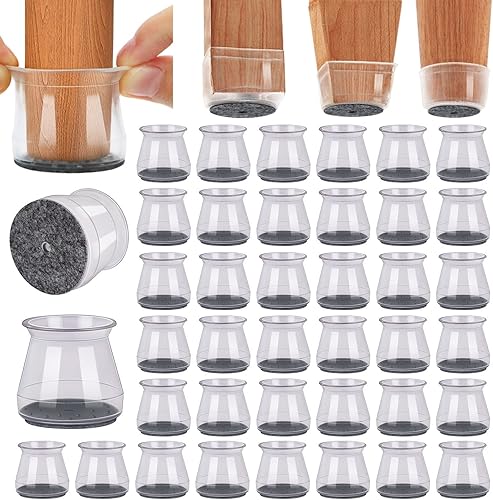 Miniatura 45 de BUMACO 20 protectores de suelo para patas de silla, protectores de patas de silla para suelos de madera dura, almohadillas de silicona para proteger