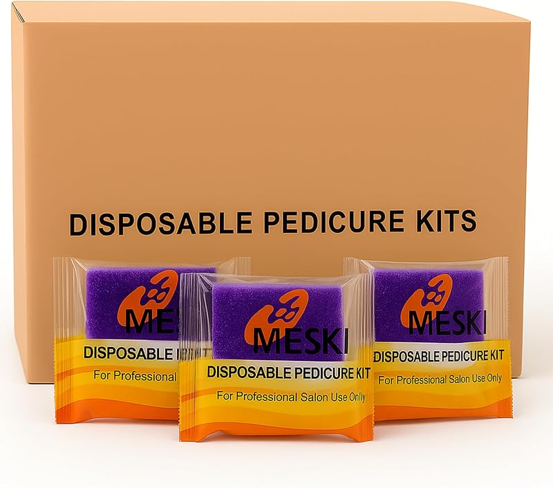 200-Count Pedicure Kit – Includes Nail File, Pumice Pad, & Buffer – Convenient Single-Use Set for Foot Care at Home & Travel