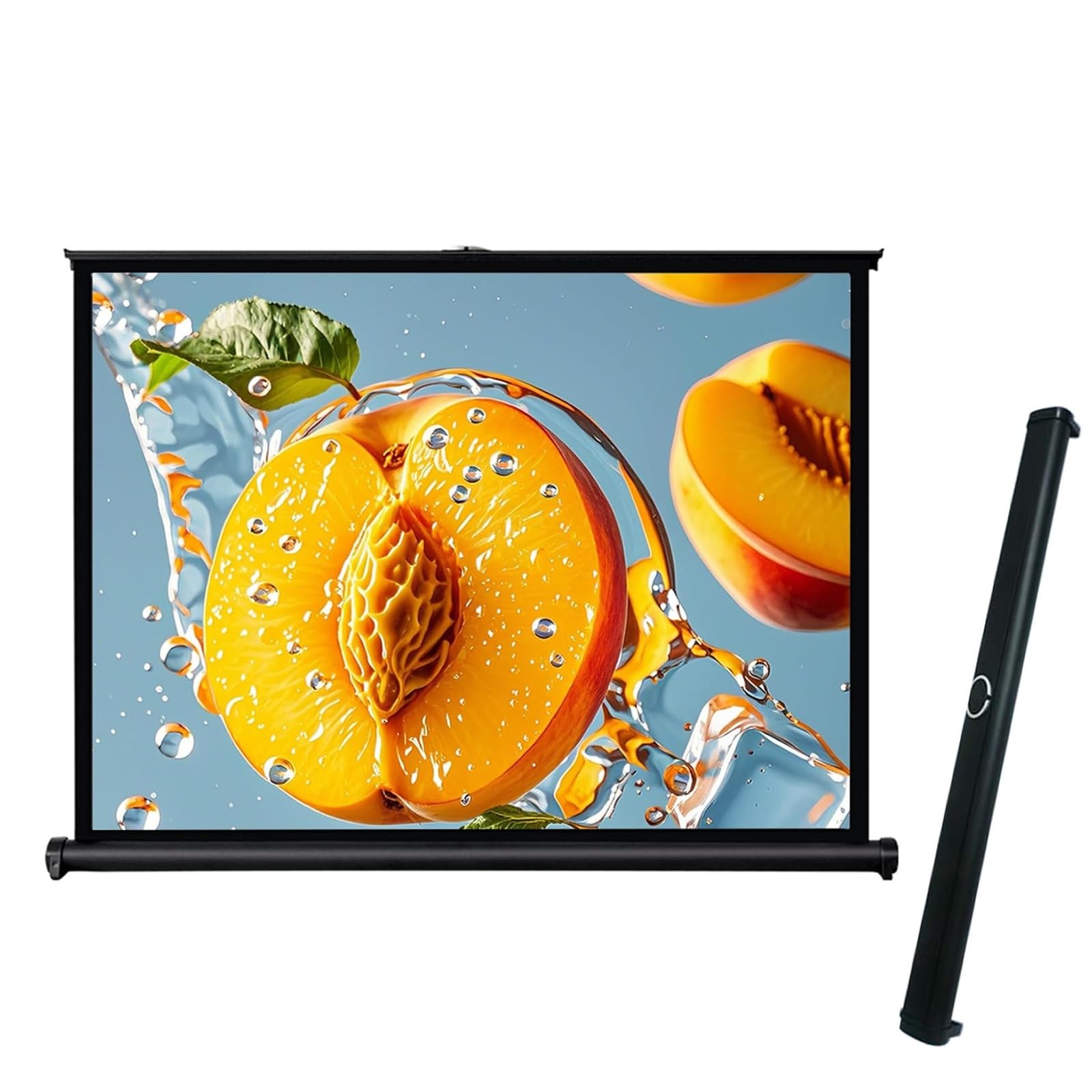 30", 40", 50" Schermo Proiettore Telo Proiettore Portatile per Campeggio Ufficio Home Theater, Schermo Proiettore da Pavimento, 4:3, 16:9 Schermo di Proiezione da Tavolo Retrattile(16:9,50")