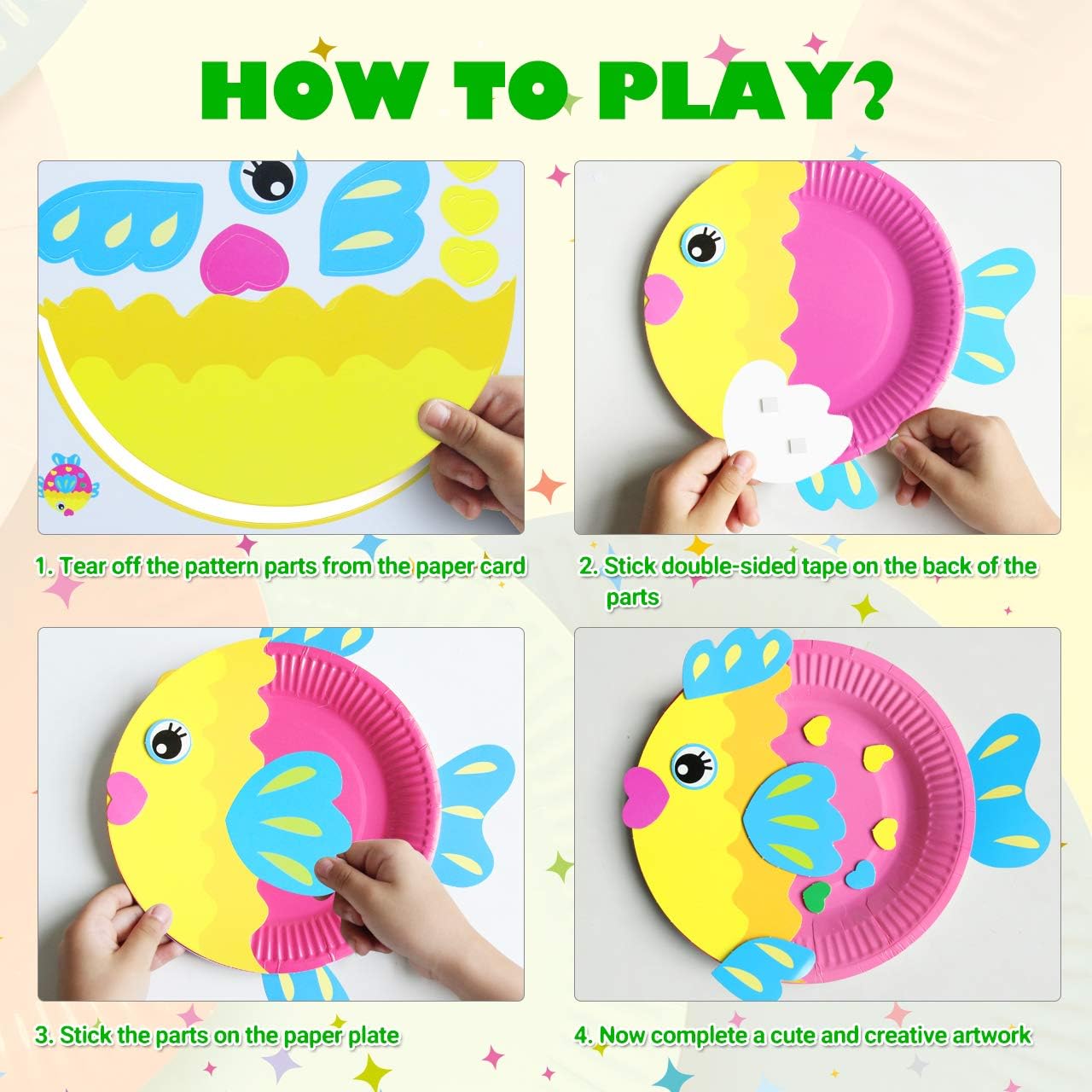 ZMLM Art Craft Gift for Kids: Paper Plate Art Kit for Girl Boy Toy DIY Animal Art Supply Projects Toddler Creative Activity Children Preschool Classroom Party Favor Bulk Birthday Christmas Game Crafts : Toys & Games