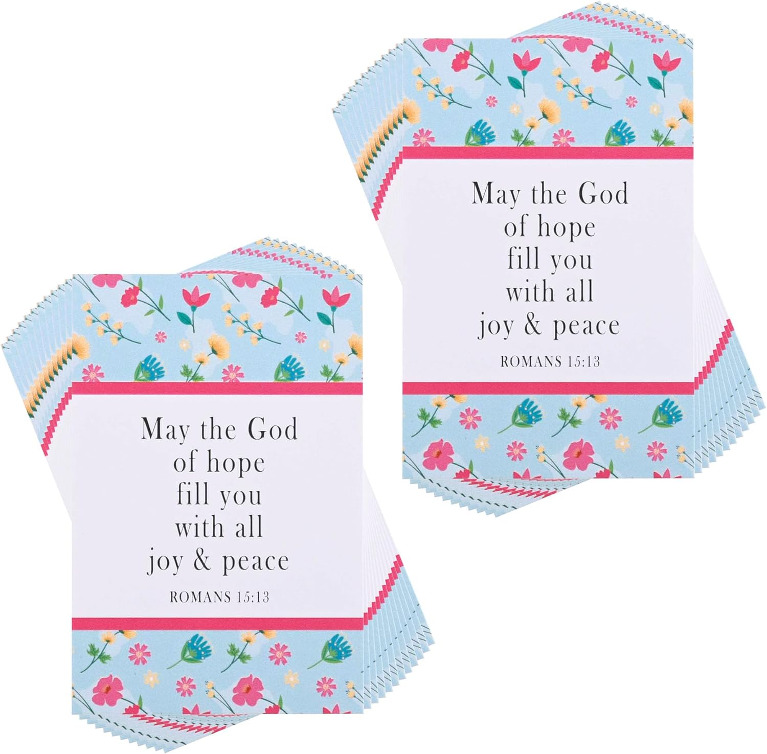 Dicksons May The God of Hope Romans 15:13 3 x 2インチ ブルーとピンク カードストック