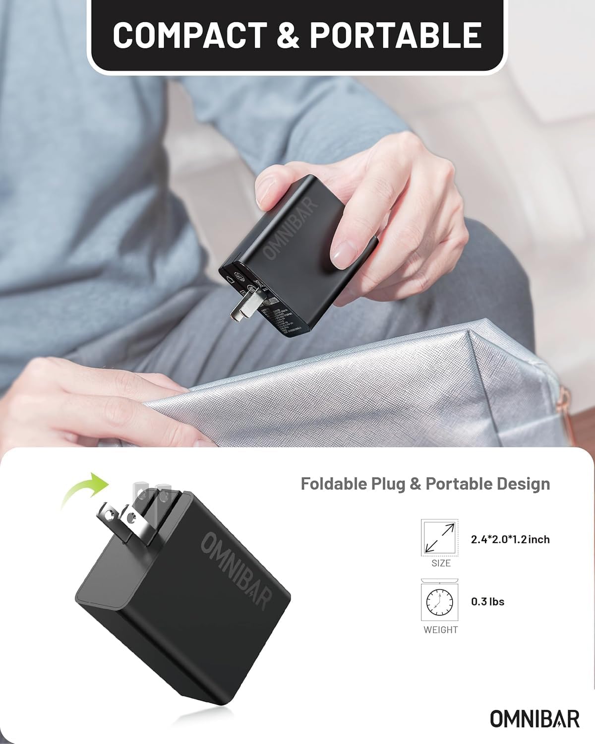 65W USB C Charger Block, 3-Port GaN USB C Wall Charger Power Adapter, iPhone Charger Fast Charging for iPhone 17/16/15/14, Type C Charging Block for MacBook iPad Samsung S25/S24 (Black) - Image 6