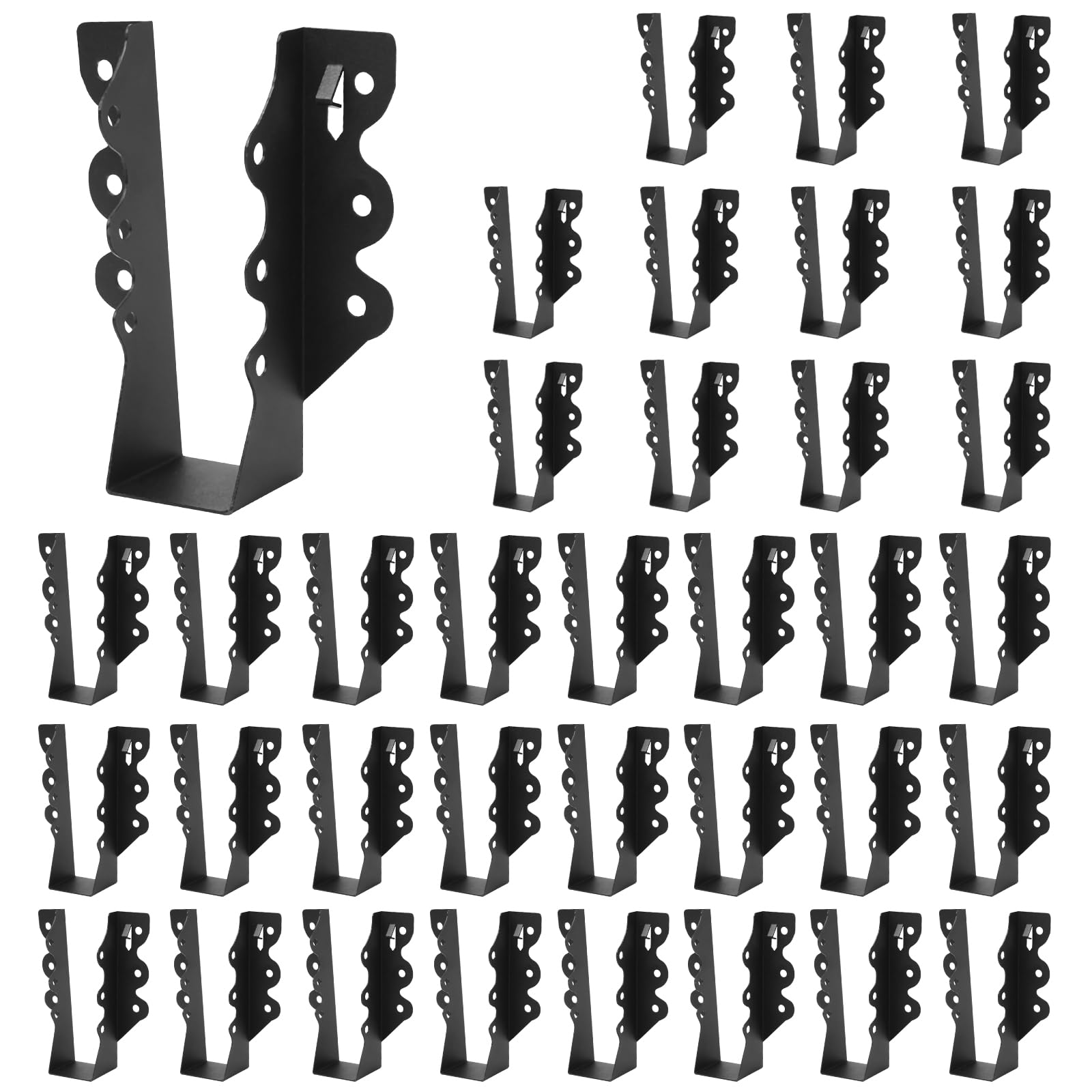 36Pcs 2"x 6" Joist Hanger,Q235B Steel Black Powder Coated Face Mount Joist Hangers ,Hurricane Ties for Rafters,Tie Brackets for Floor Deck and Ceiling