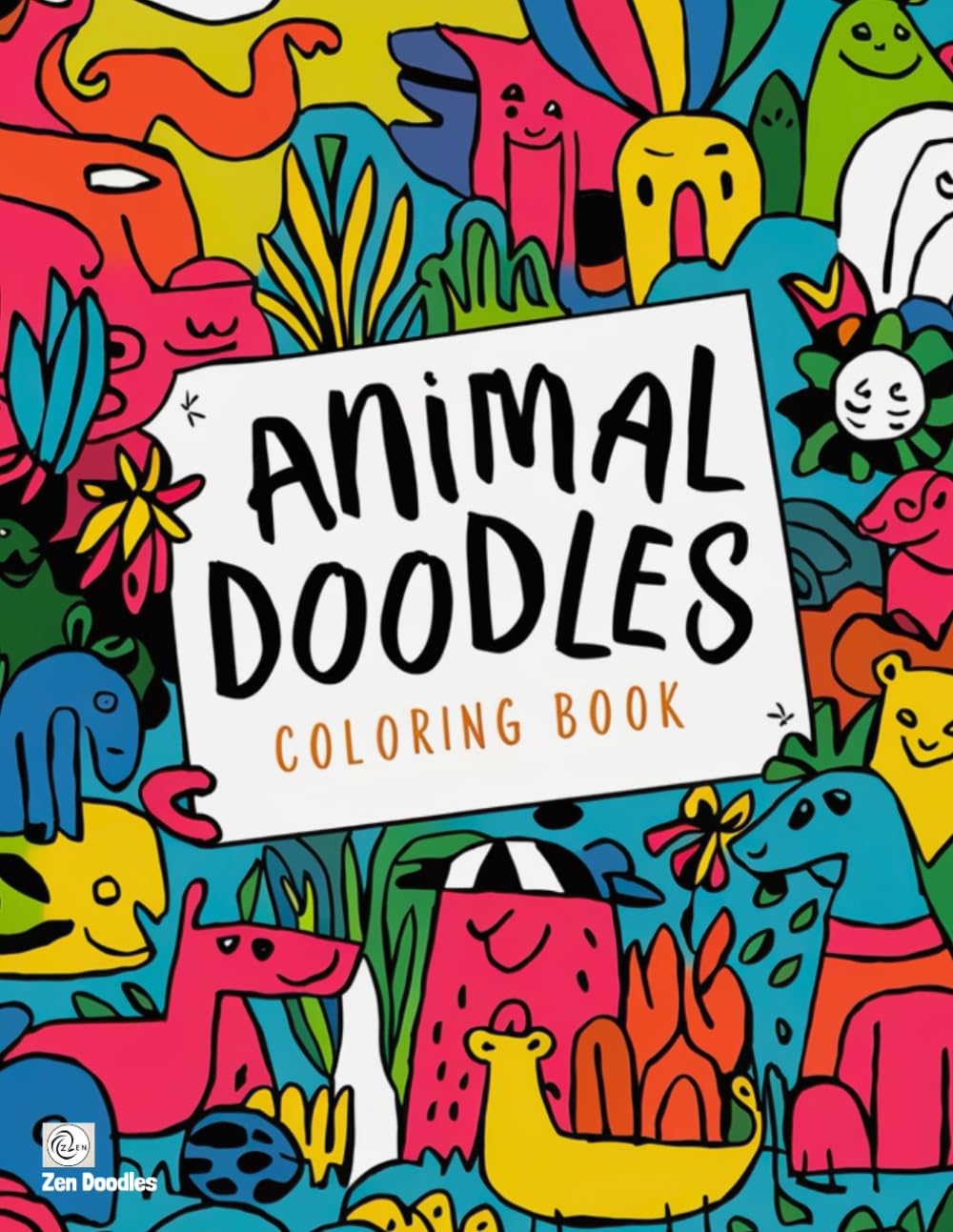 Animal Doodles Coloring Book: 50 Bold and Easy Relaxing Animal Drawings (Heavenly Patterns)