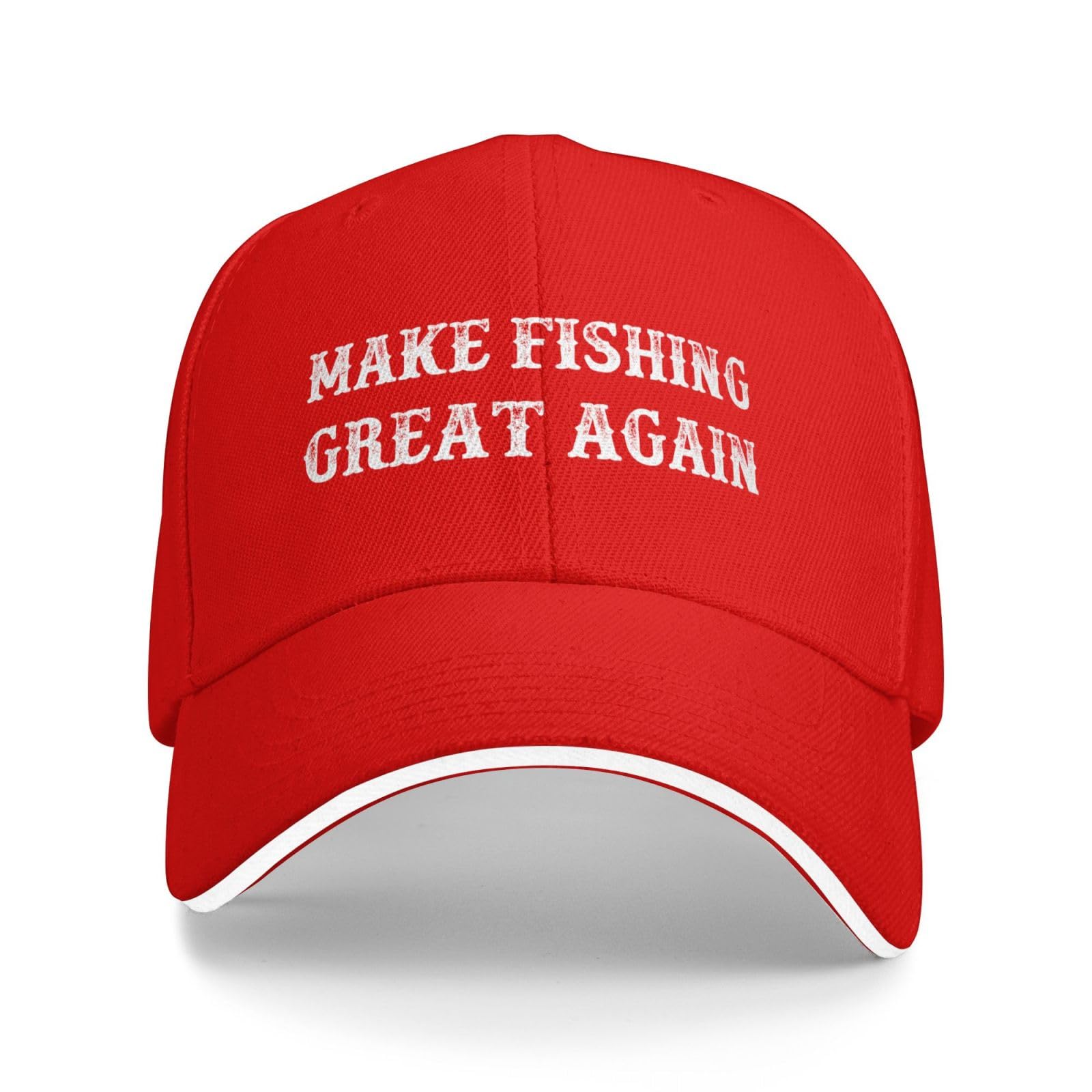NLWQEKV Make Fishing Great Again Hat Trucker Hat Women Baseball Cap Funny Gifts Red
