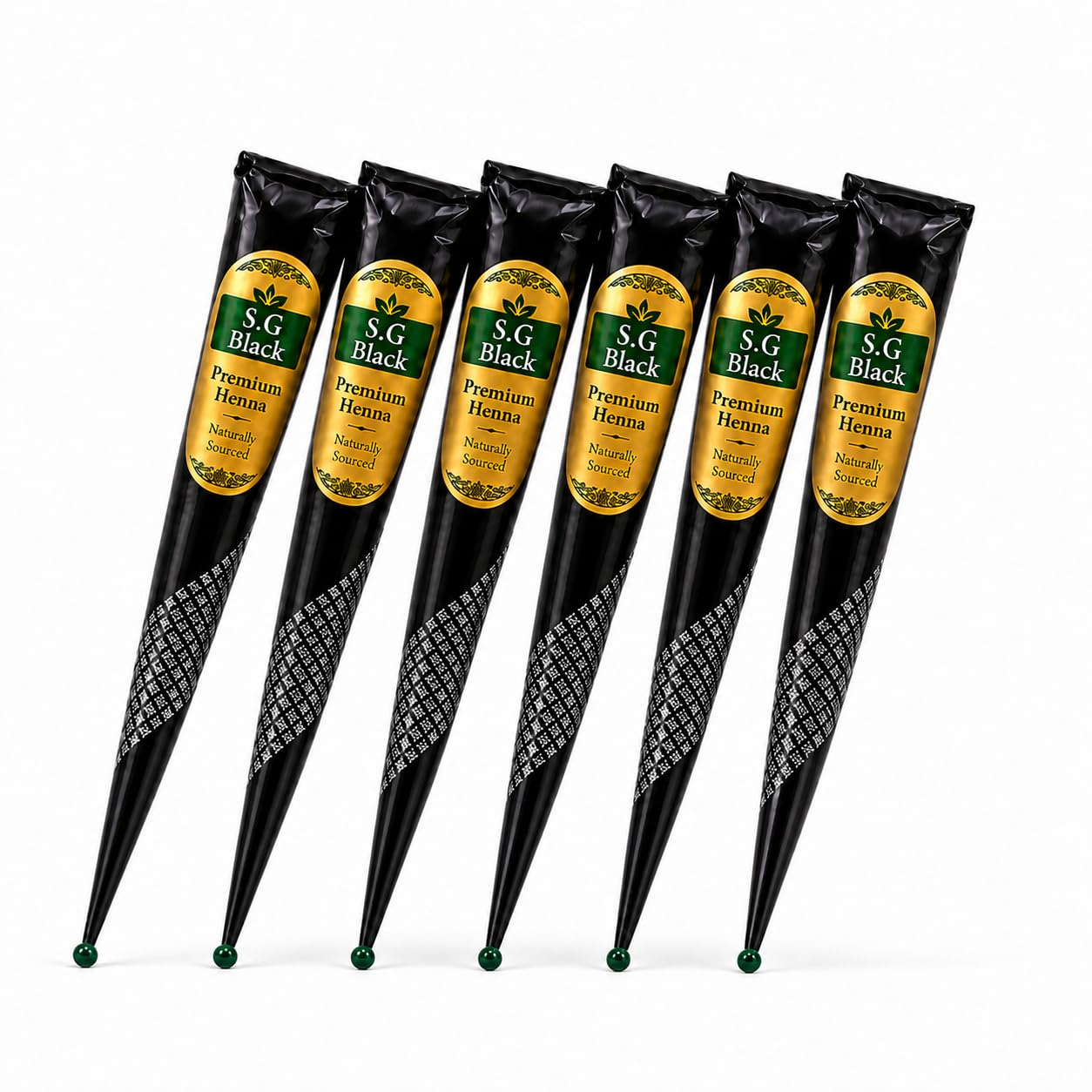 SG-Black 100% Natural Henna Cones for Hair Color | Ready to Use Henna Leaves Paste Made with Essential Oils | Rich Reddish Brown | Pack of 6×26g | Gift Box for Festivals, Weddings-hena