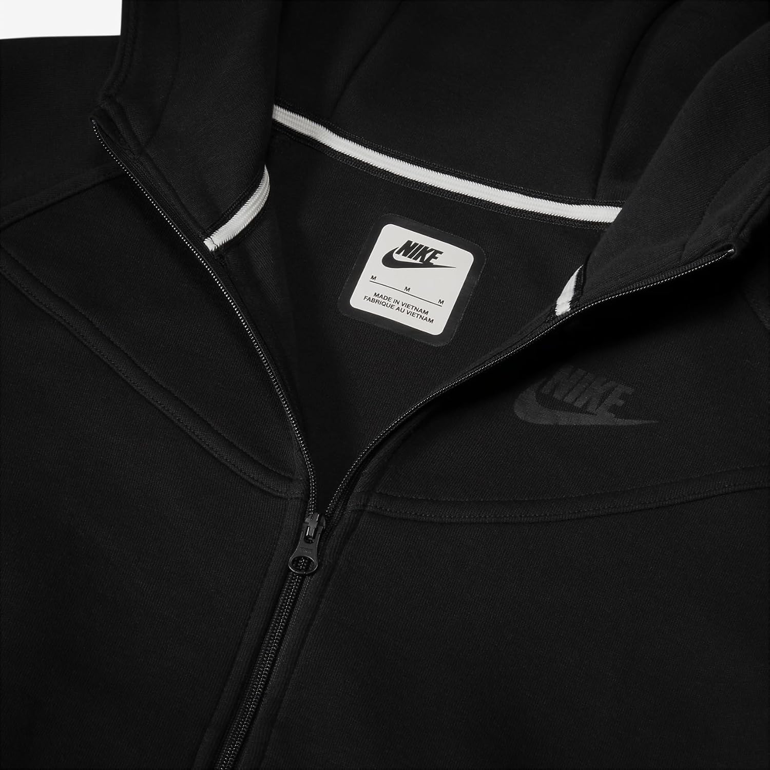 Nike Sportswear Tech Fleece Big Kids' (Girls') Full-Zip Hoodie (FD2979-010, Black/Black/Black) Size X-Small