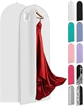 72" Long Dress Bags for Gowns - Wedding Dress Garment Bag for Dresses - Long Garment Bags for Hanging Clothes & Closet Storage - Formal Dress Bag for Airplane Travel Women with ID Window
