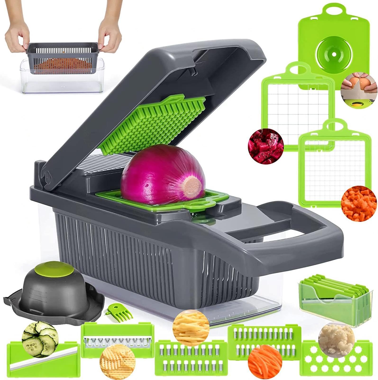 Cortador Verduras Multifuncional Cocina, Máquina Cortar Cubitos Frutas, Rebanadora Mandolina Multifuncional, Zanahoria, Patata, Tomate, Fruta, Ensalada