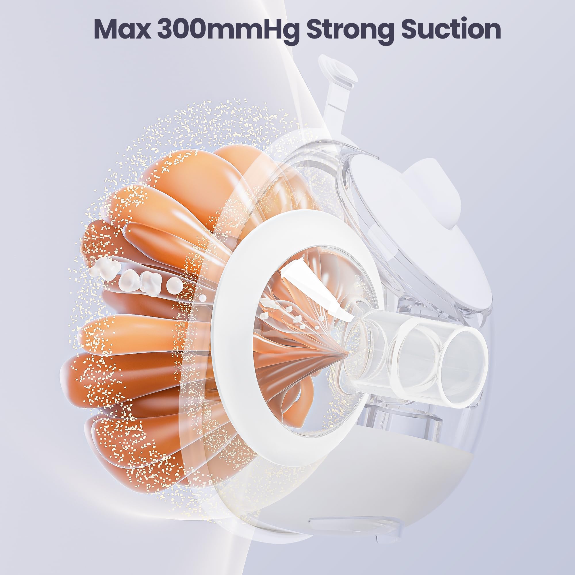 Lot de 2 tire-lait mains libres, plusieurs modes et différents niveaux d'aspiration, longue durée de vie de la batterie et affichage LED, double pompe à lait électrique portable, orange