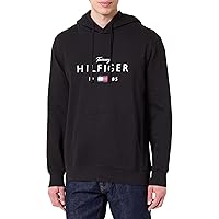 Tommy Hilfiger Felpa con Cappuccio da Uomo, Nero (Nero)