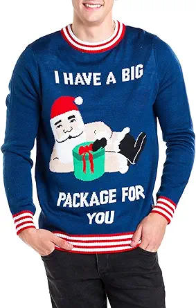 Tipsy Elves Ugly Christmas Sweater for Men with Winter Patterns